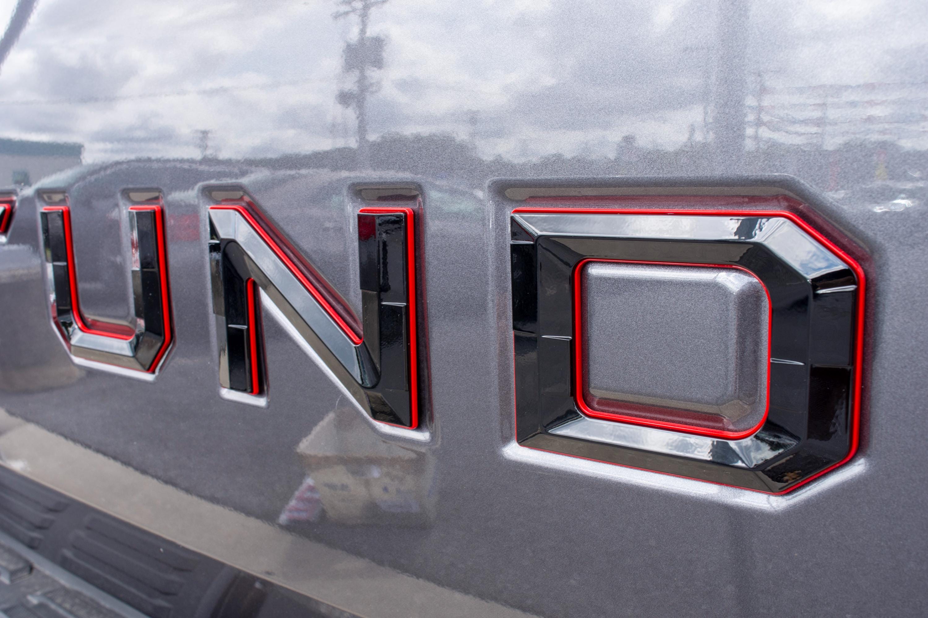 Gloss Black With Red Outline Premium 3D color matched Letters for 2022-2025 Tundra Rear tailgate