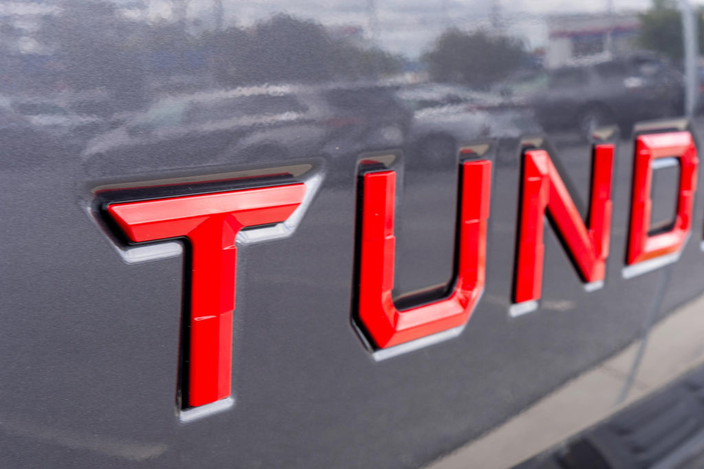 Gloss Red With Black Outline Premium 3D color matched Letters for 2022-2024 Tundra Front Bumper