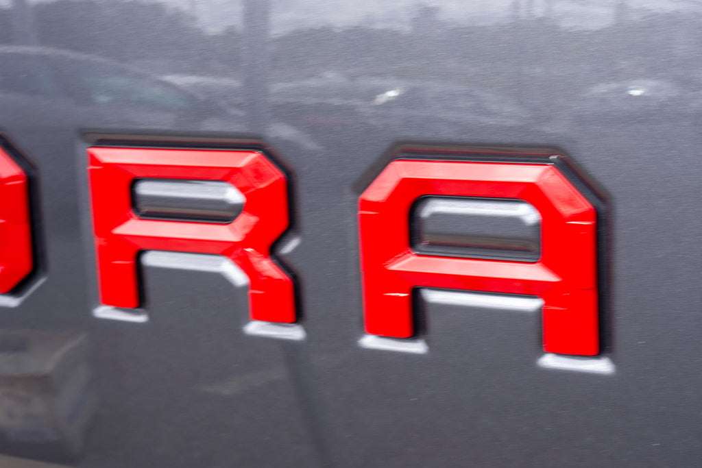 Gloss Red With Black Outline Premium 3D color matched Letters for 2022-2024 Tundra Front Bumper