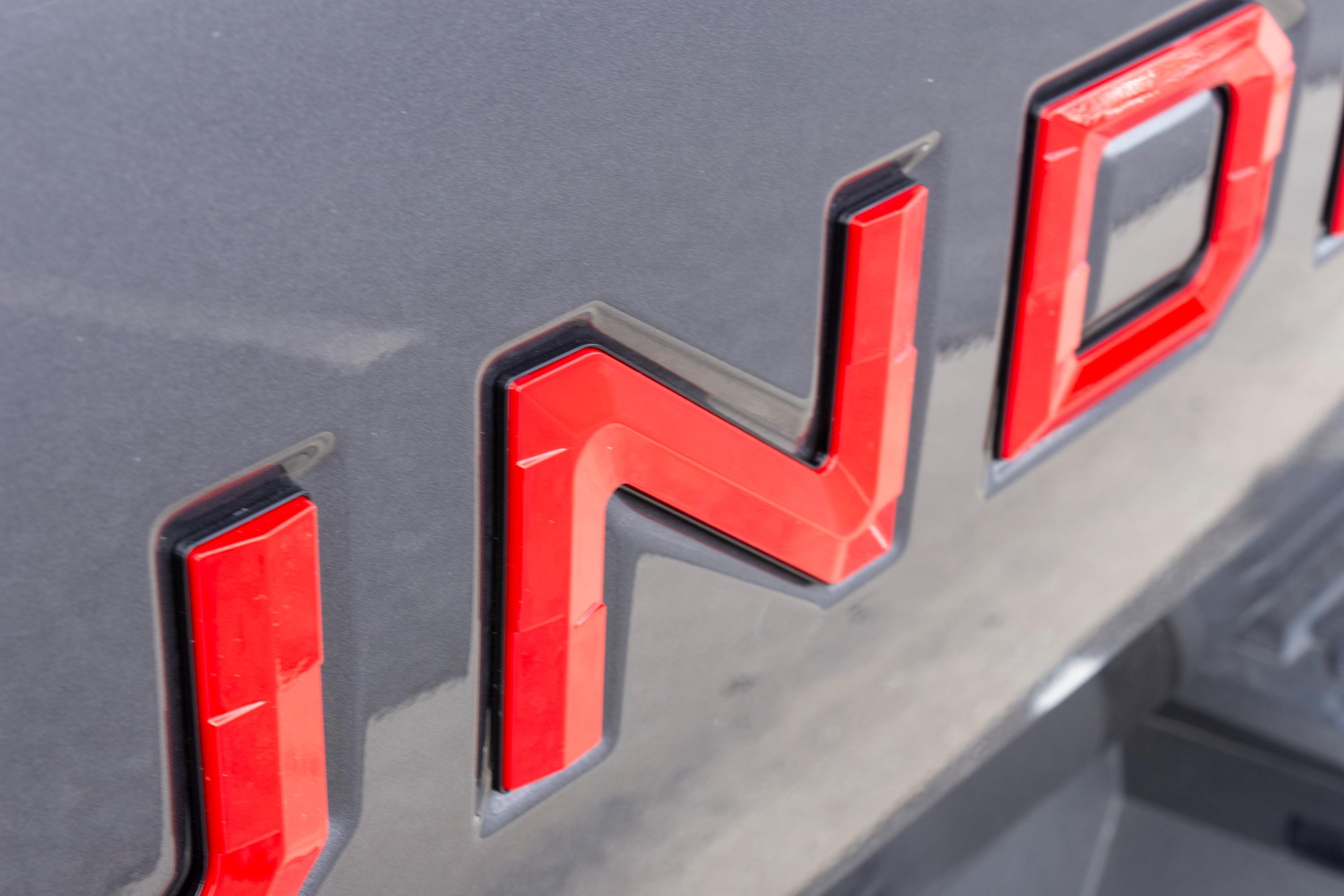 Gloss Red With Black Outline Premium 3D color matched Letters for 2022-2024 Tundra Front Bumper