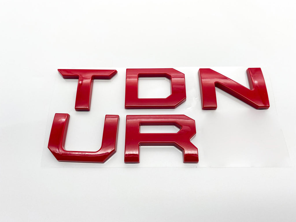 Rear Gloss Red Premium 3D color matched Letters for 2022-2024 Tundra Rear Bumper