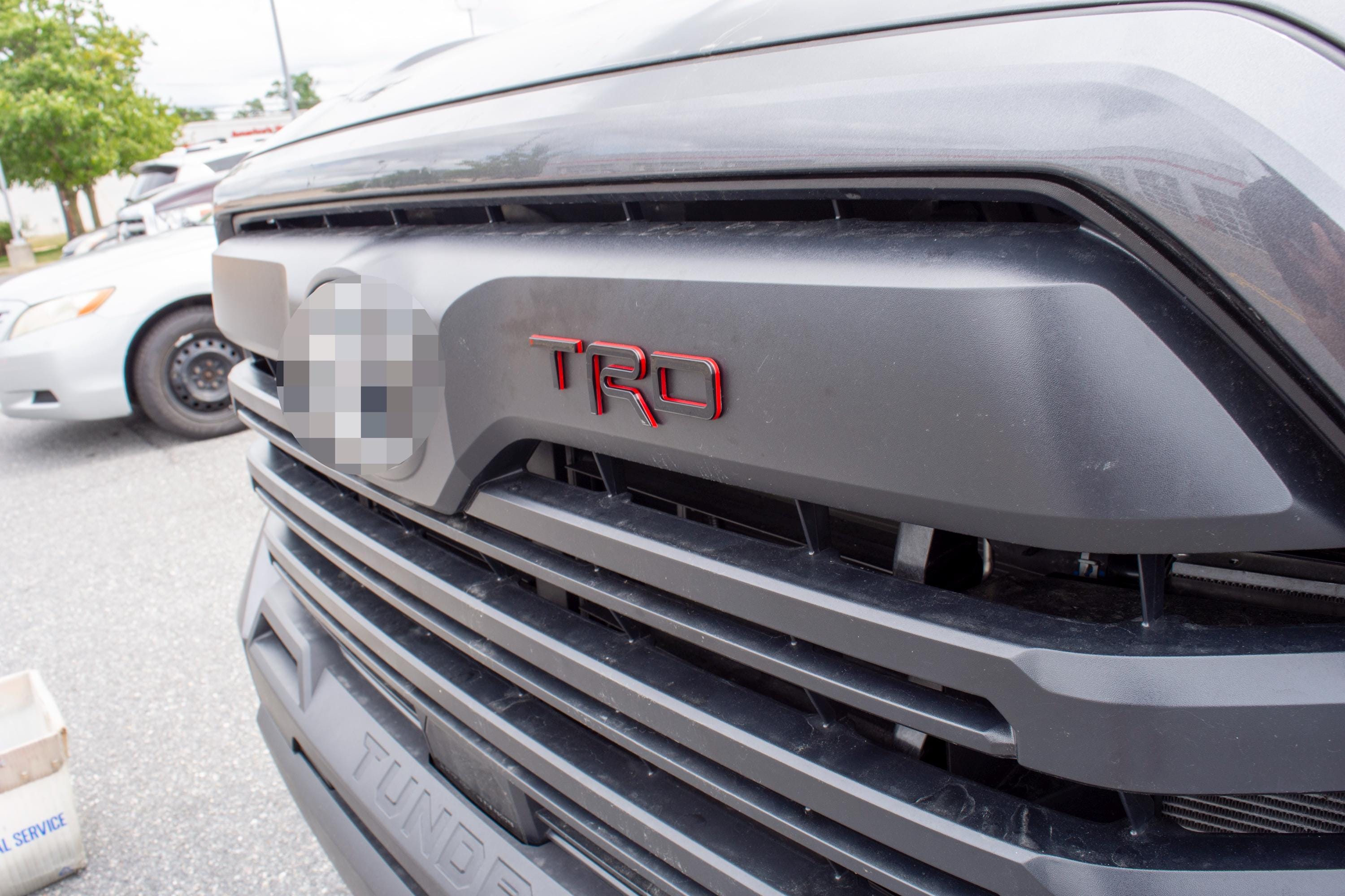 Black with Red outline Fit 2022-2025 Toyota Tundra "TRD" FRONT Grill Decal Inlay Set
