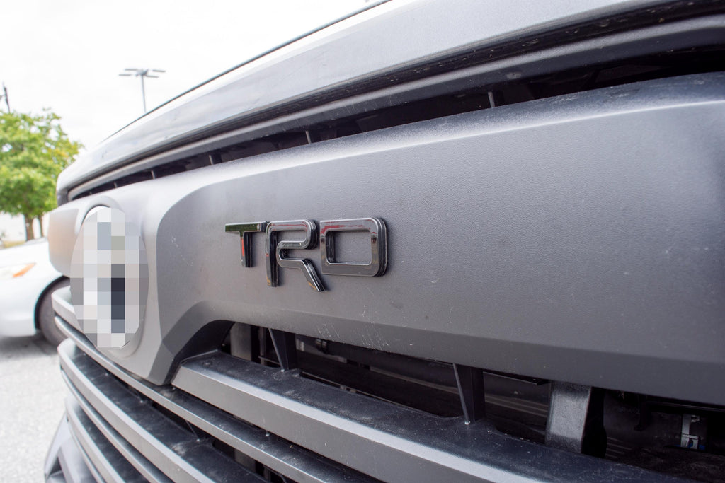 Gloss Black Fit 2022-2024 Toyota Tundra "TRD" FRONT Grill Decal Inlay Set