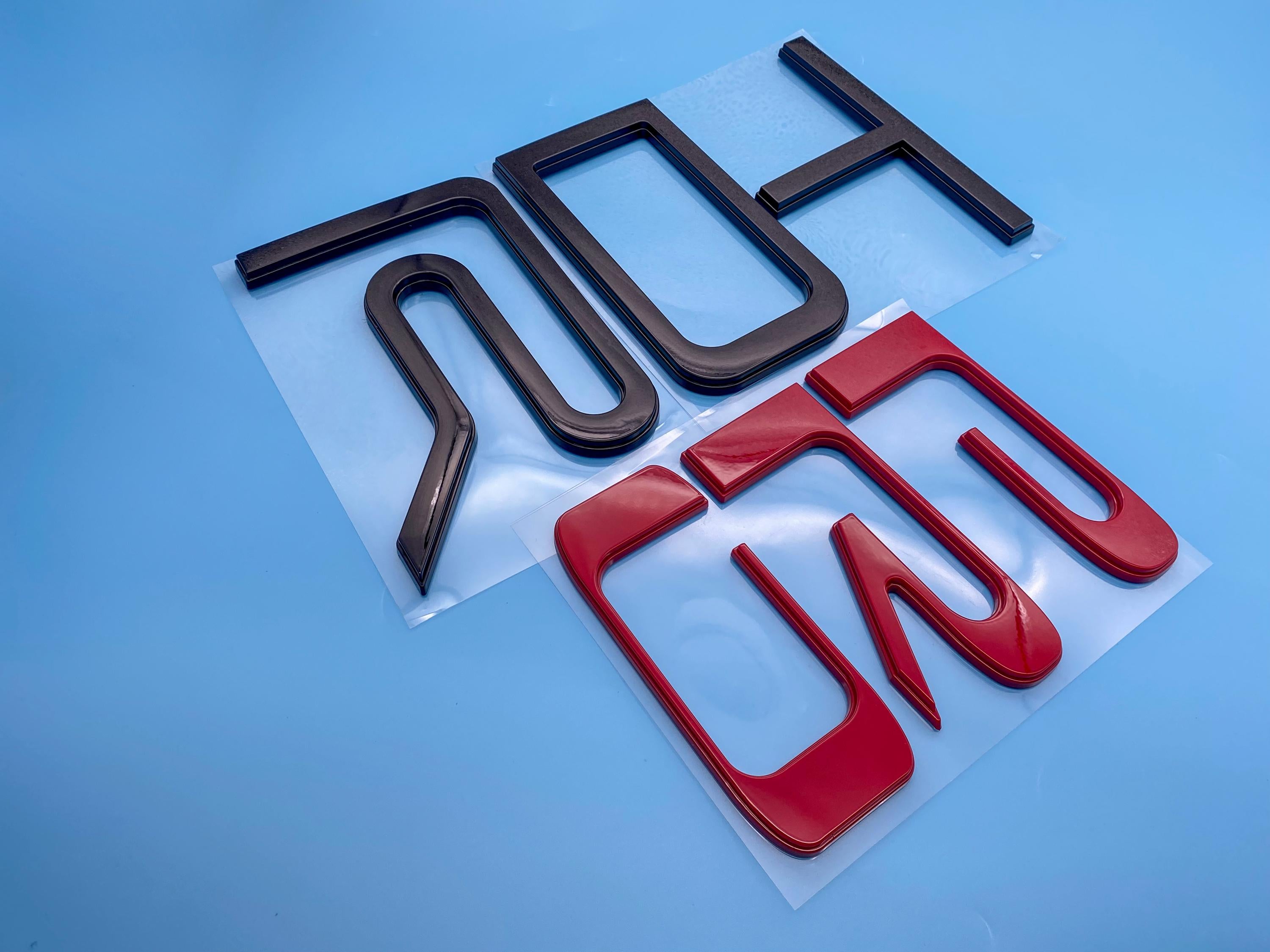 Black Red Raised Tailgate Insert Letters Tailgate Letters Insert Plastic ABS Badge Fits 2022+ Tundra TRD Pro Tailgate Decals