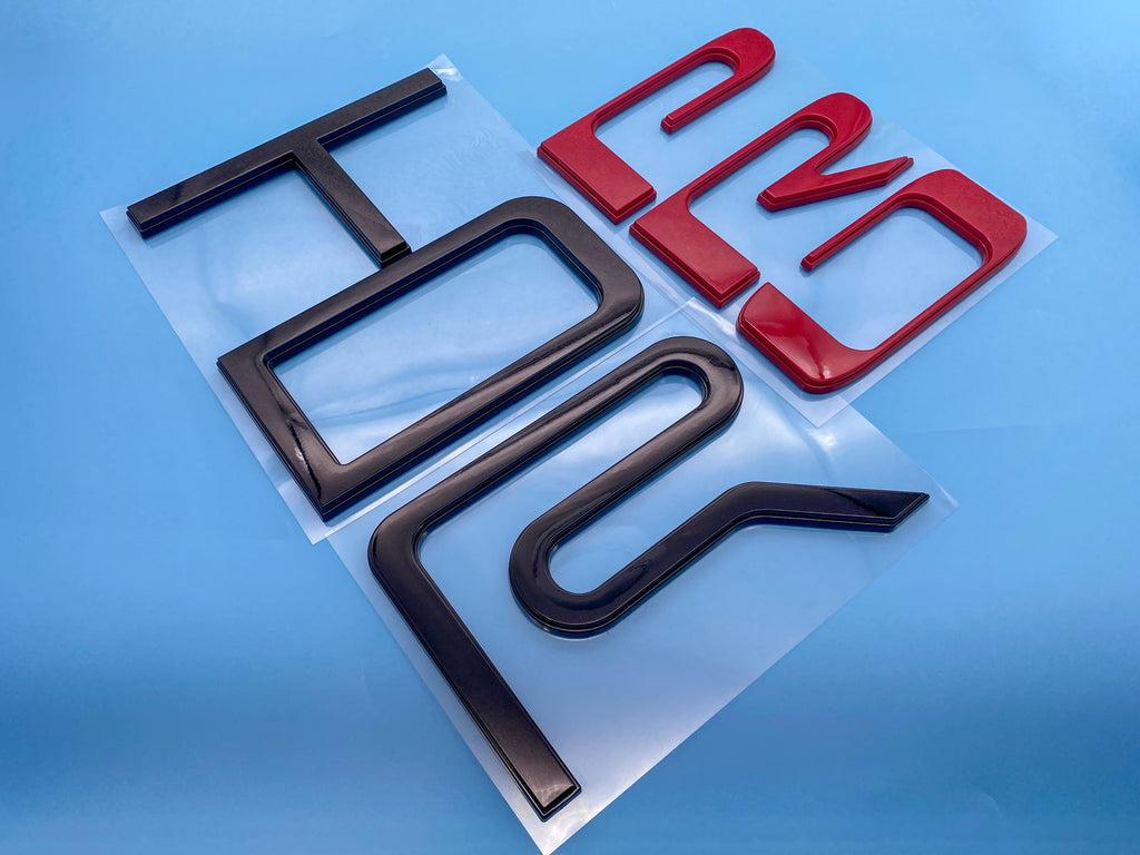 Black Red Raised Tailgate Insert Letters Tailgate Letters Insert Plastic ABS Badge Fits 2022+ Tundra TRD Pro Tailgate Decals