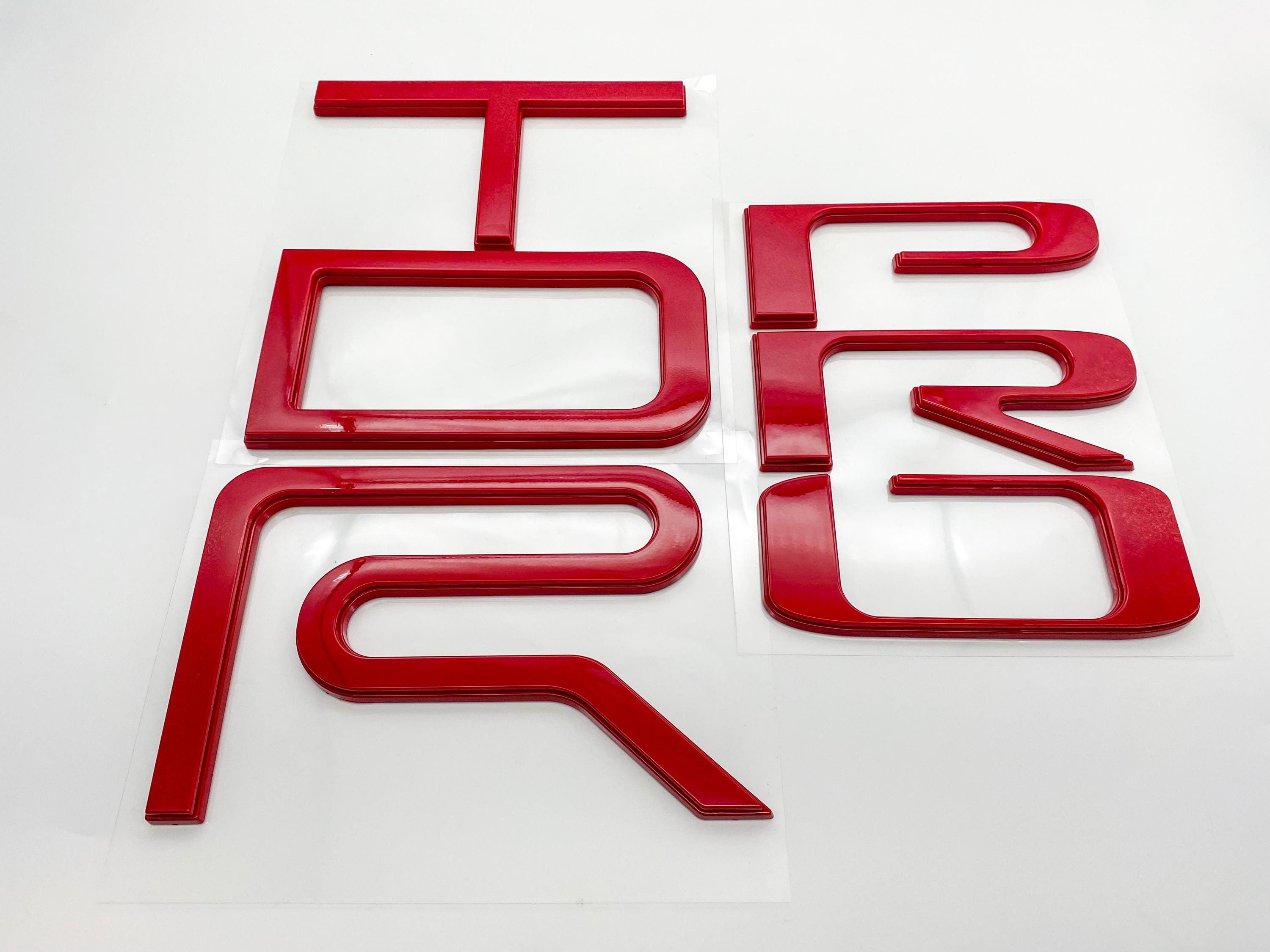 Red Raised Tailgate Insert Letters Tailgate Letters Insert Plastic ABS Badge Fits 2022+ Tundra TRD Pro Tailgate Decals