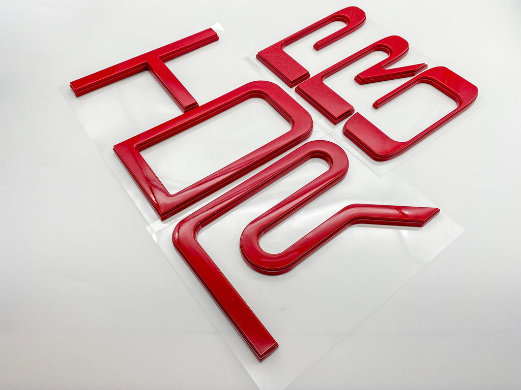 Red Raised Tailgate Insert Letters Tailgate Letters Insert Plastic ABS Badge Fits 2022+ Tundra TRD Pro Tailgate Decals