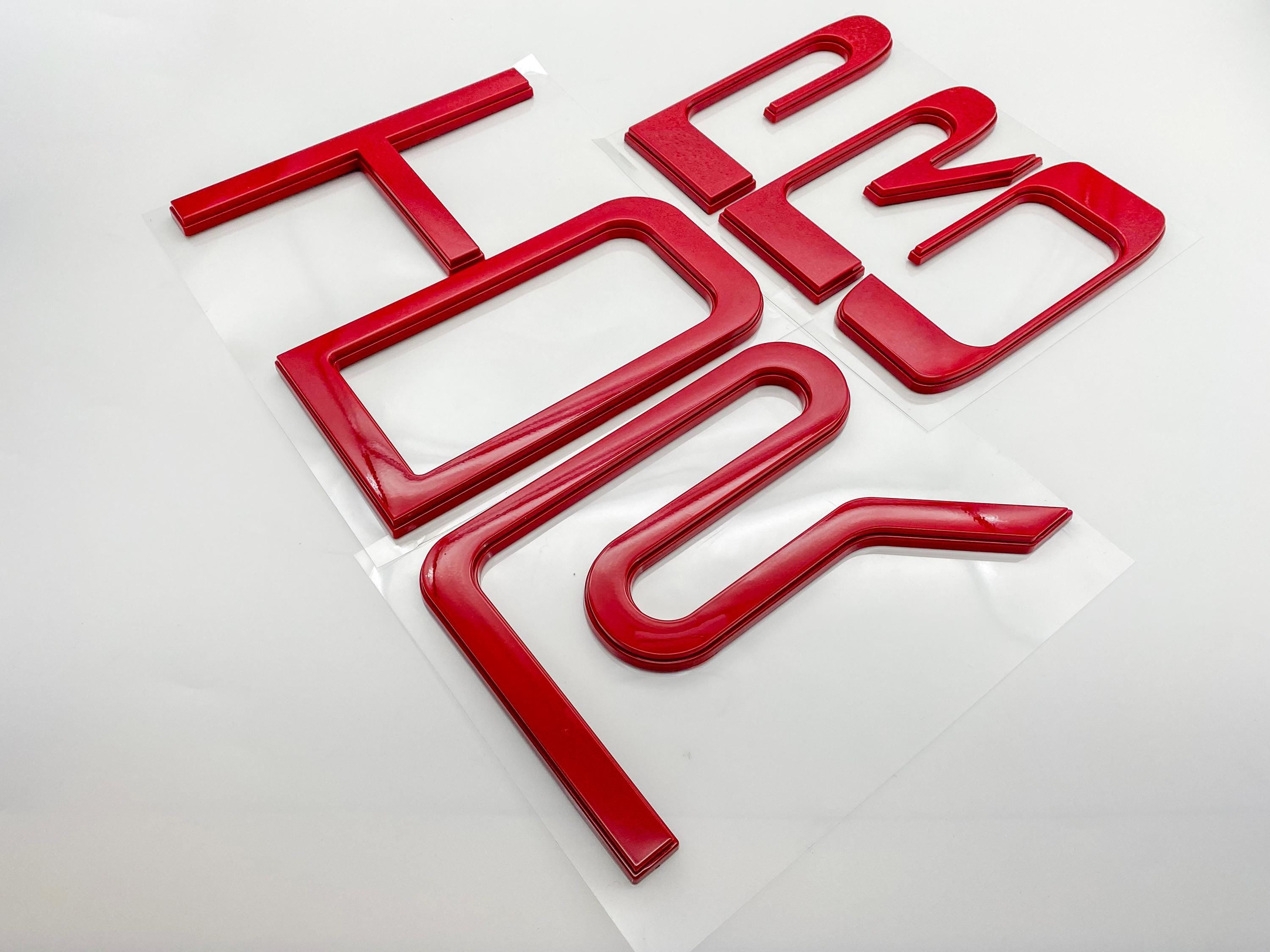 Red Raised Tailgate Insert Letters Tailgate Letters Insert Plastic ABS Badge Fits 2022+ Tundra TRD Pro Tailgate Decals
