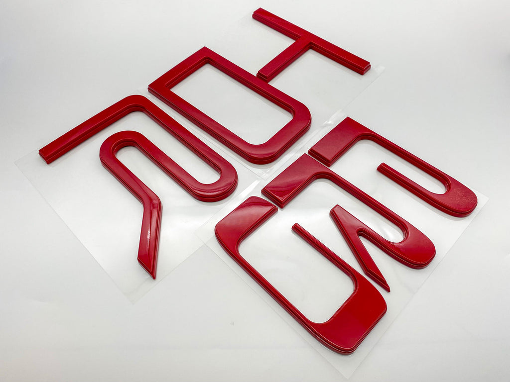 Red Raised Tailgate Insert Letters Tailgate Letters Insert Plastic ABS Badge Fits 2022+ Tundra TRD Pro Tailgate Decals