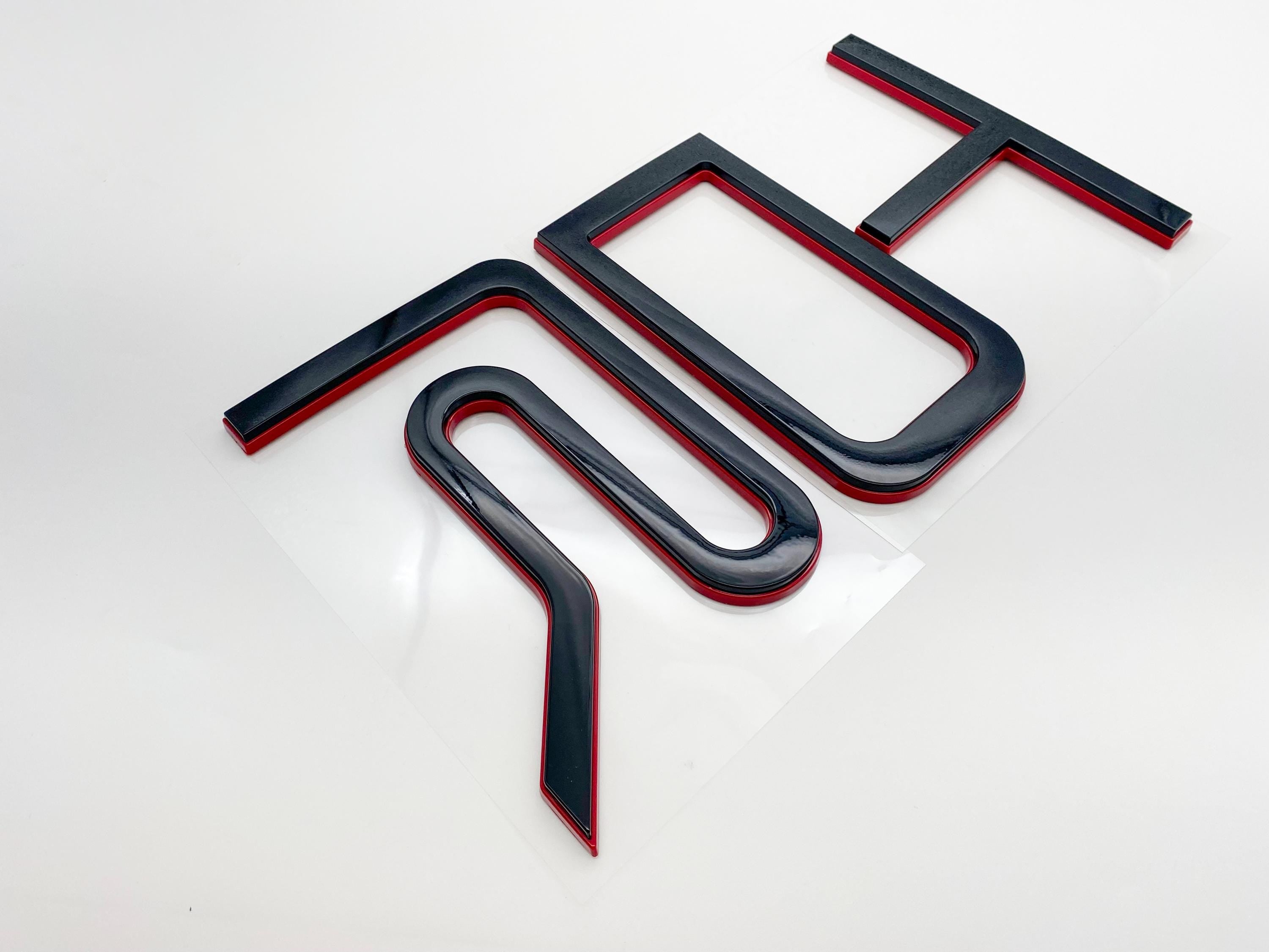 Black with Red outline Raised Tailgate Insert Letters Tailgate Letters Insert Plastic ABS Badge Fits 2022+ Tundra TRD Pro Tailgate Decals