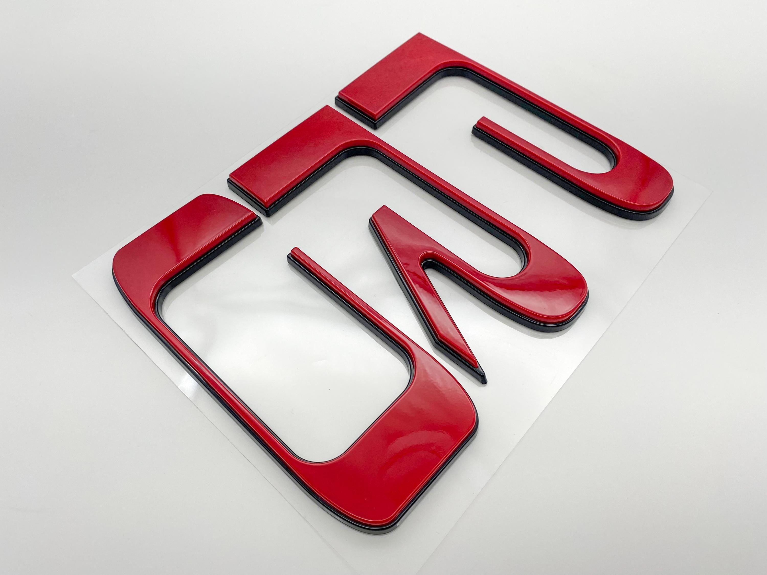 Red with Black outline Raised Tailgate Insert Letters Tailgate Letters Insert Plastic ABS Badge Fits 2022+ Tundra TRD Pro Tailgate Decals