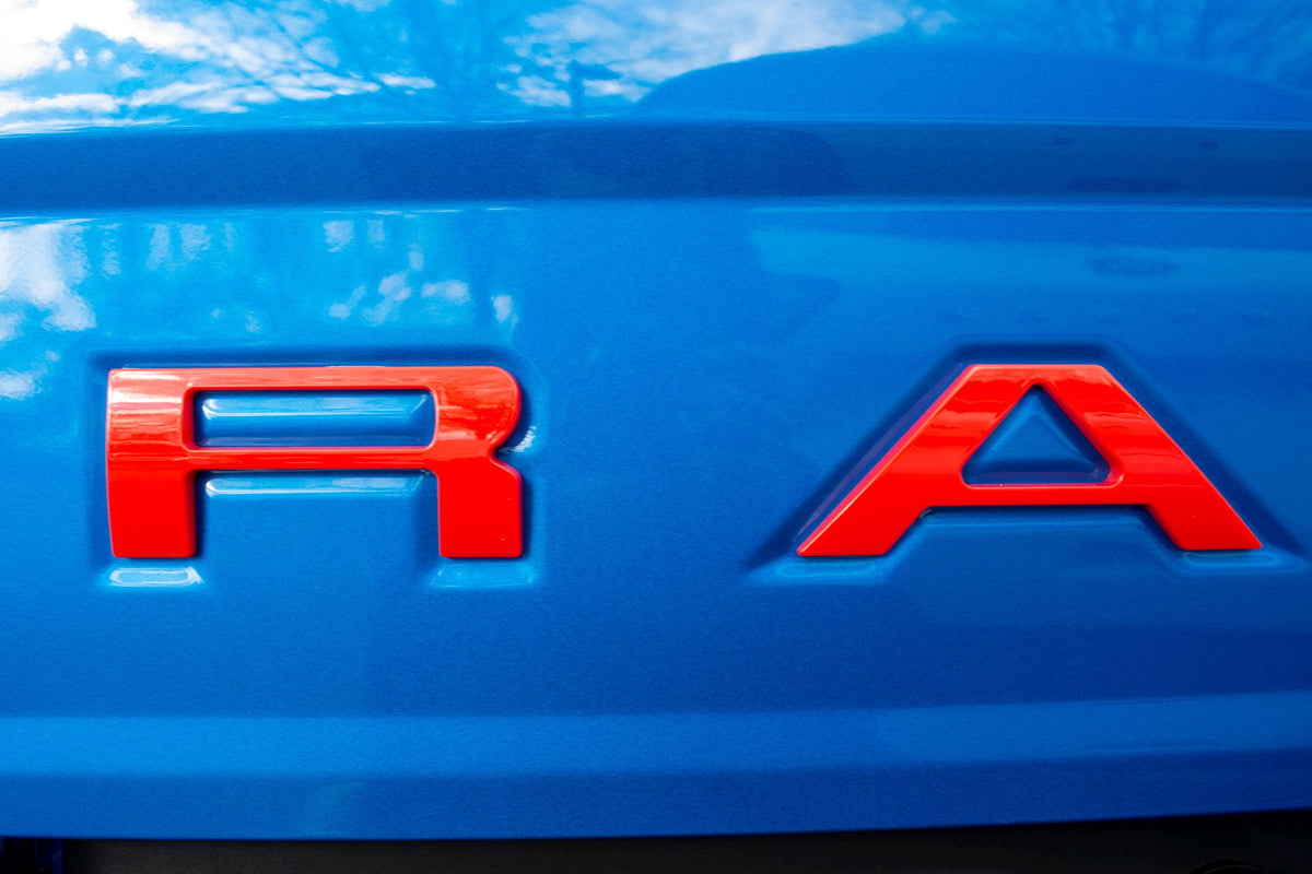 Red Raised Tailgate Insert Letters Tailgate Letters Insert Plastic ABS Badge Fits 2019-2024 Ford Ranger Tailgate