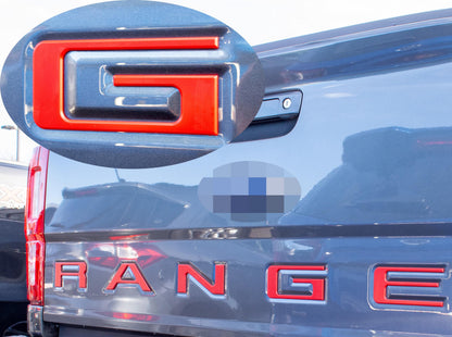 Red Raised Tailgate Insert Letters Tailgate Letters Insert Plastic ABS Badge Fits 2019-2023 Ford Ranger Tailgate