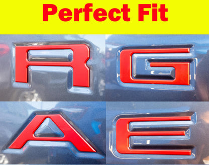 Red Raised Tailgate Insert Letters Tailgate Letters Insert Plastic ABS Badge Fits 2019-2023 Ford Ranger Tailgate