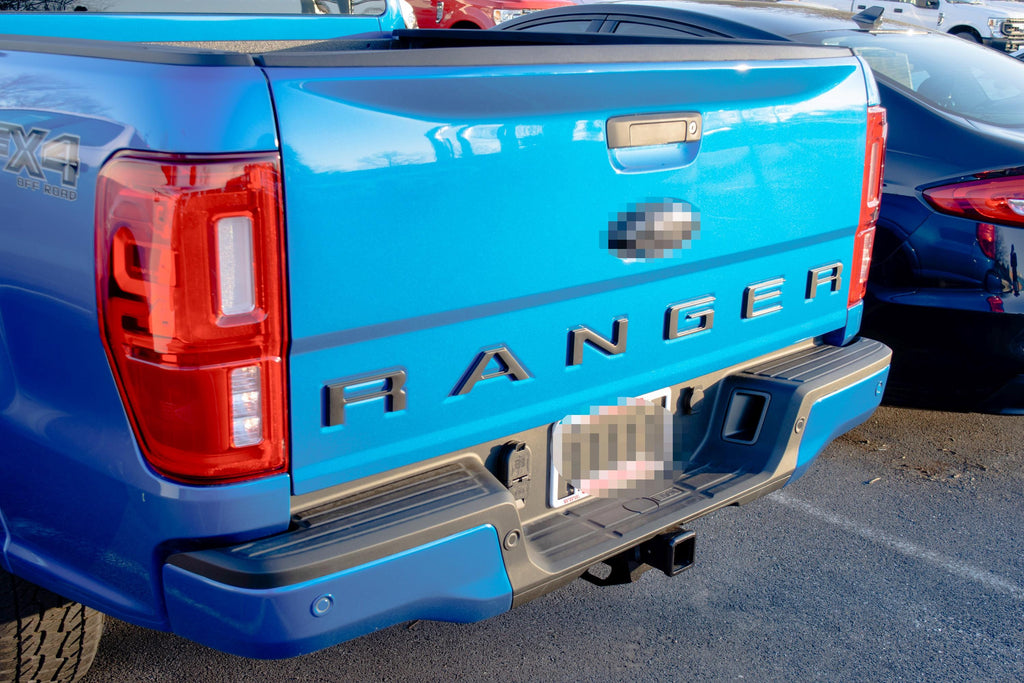 Double Layer Matte Black Raised Tailgate Insert Letters Tailgate Letters Insert Plastic ABS Badge Fits 2019-2023 Ford Ranger Tailgate
