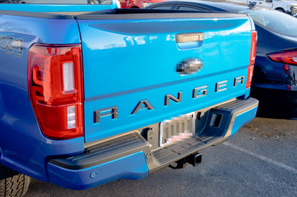 Double Layer Matte Black Raised Tailgate Insert Letters Tailgate Letters Insert Plastic ABS Badge Fits 2019-2023 Ford Ranger Tailgate