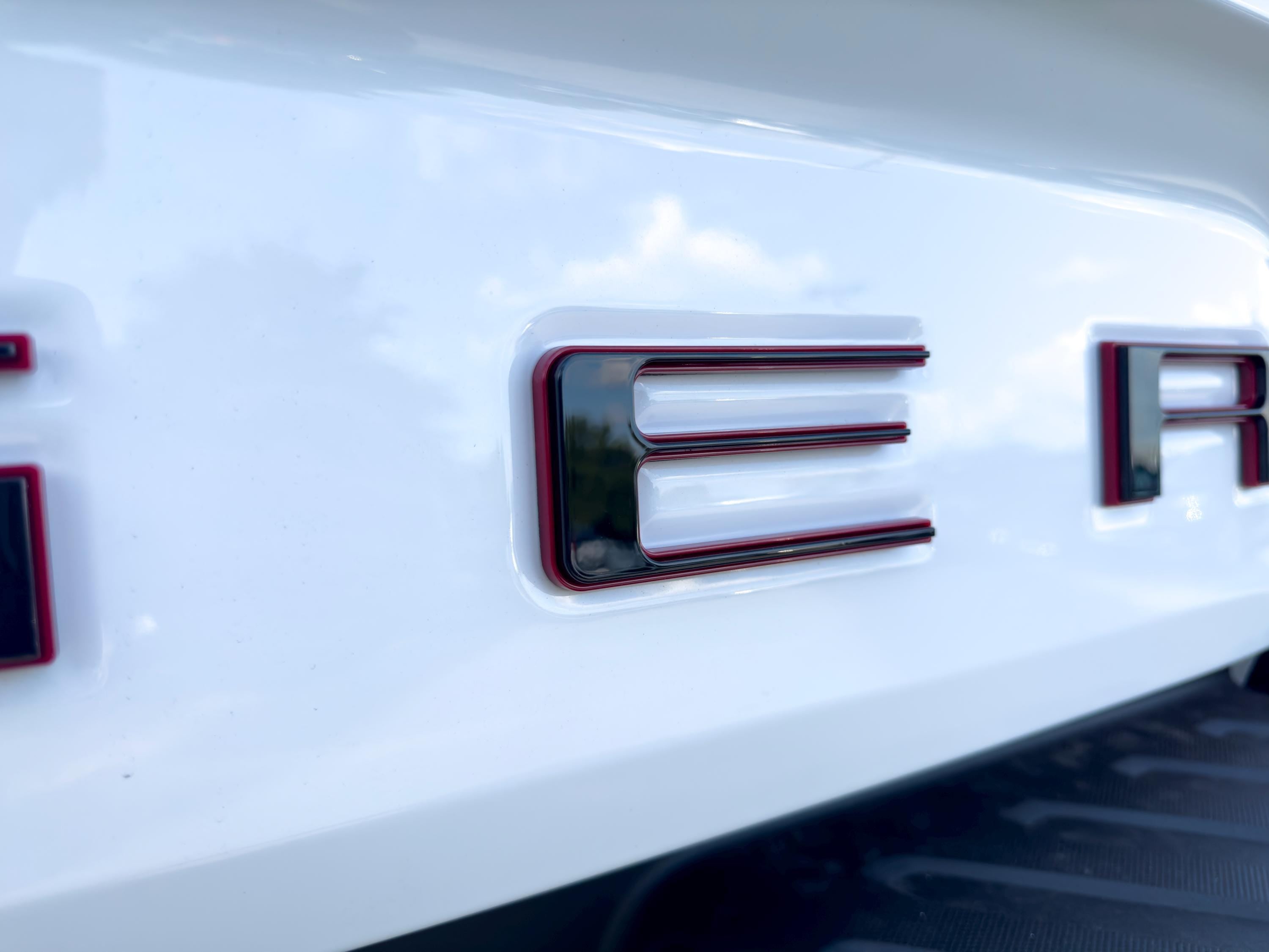 Black with Red Outline Raised Tailgate Insert Letters Tailgate Letters Insert Plastic ABS Badge Fits 2024 and up Ford Ranger Tailgate