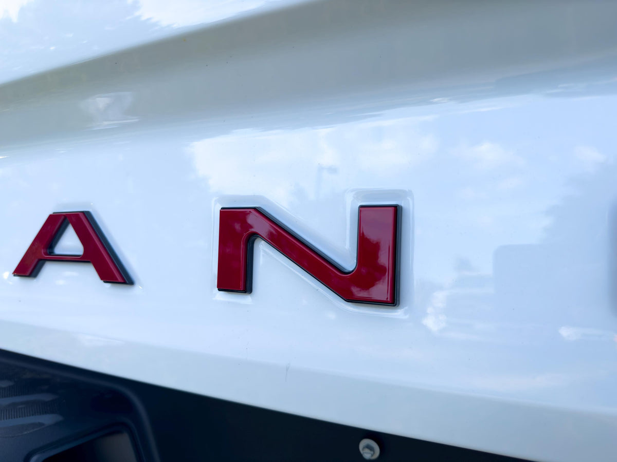 Red with Black Outline Raised Tailgate Insert Letters Tailgate Letters Insert Plastic ABS Badge Fits 2024 and up Ford Ranger Tailgate