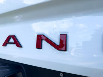 Red with Black Outline Raised Tailgate Insert Letters Tailgate Letters Insert Plastic ABS Badge Fits 2024 and up Ford Ranger Tailgate