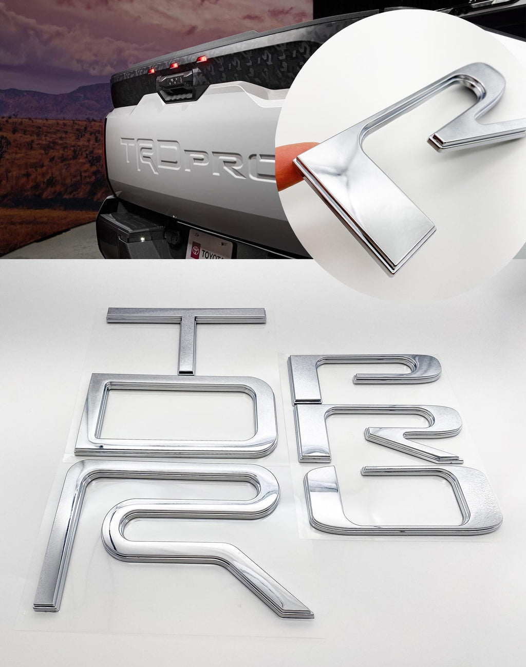 Red with Black outline Raised Tailgate Insert Letters Tailgate Letters Insert Plastic ABS Badge Fits 2022+ Tundra TRD Pro Tailgate Decals