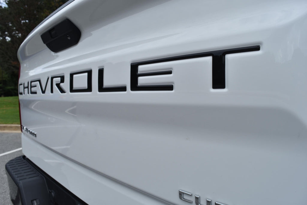 3D Raised Coated Tailgate Letter Inserts Decals Fit With Chevrolet Silverado 2019-2024 Model
