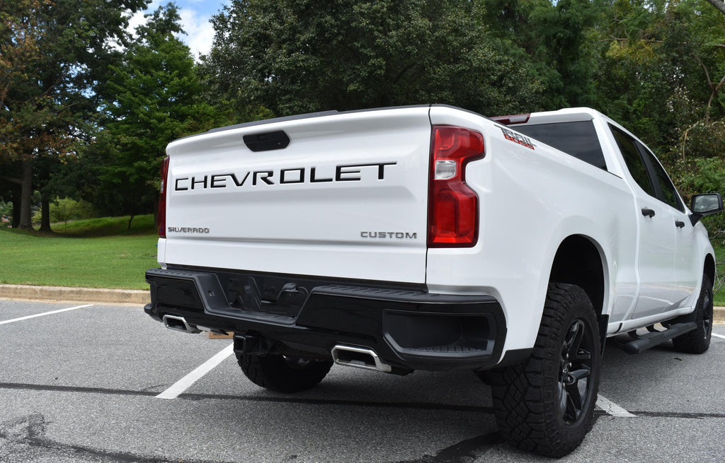 3D Raised Coated Tailgate Letter Inserts Decals Fit With Chevrolet Silverado 2019-2024 Model