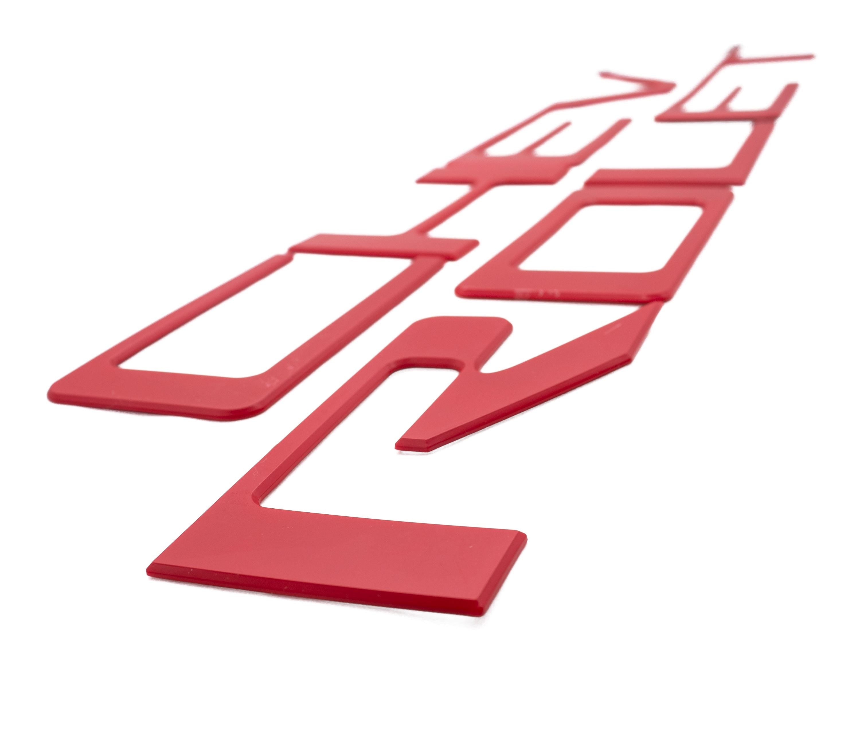 Red 3D Raised Coated Tailgate Letter Inserts Decals Fit With Chevrolet Silverado 2019-2024 Model