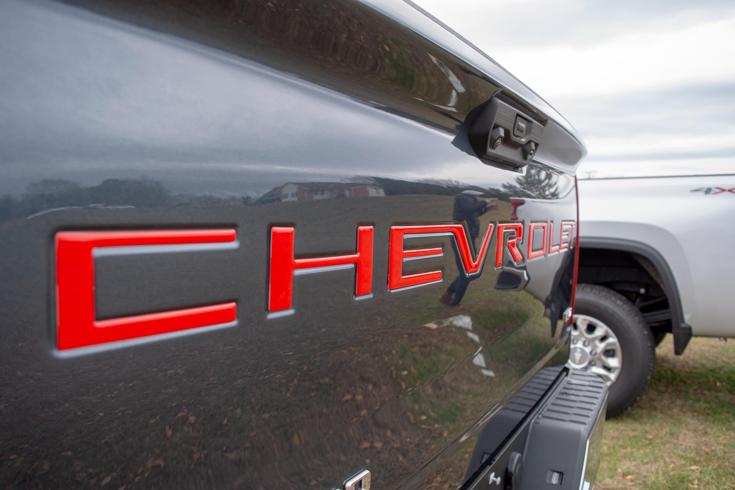 Red 3D Raised Coated Tailgate Letter Inserts Decals Fit With Chevrolet Silverado 2019-2024 Model