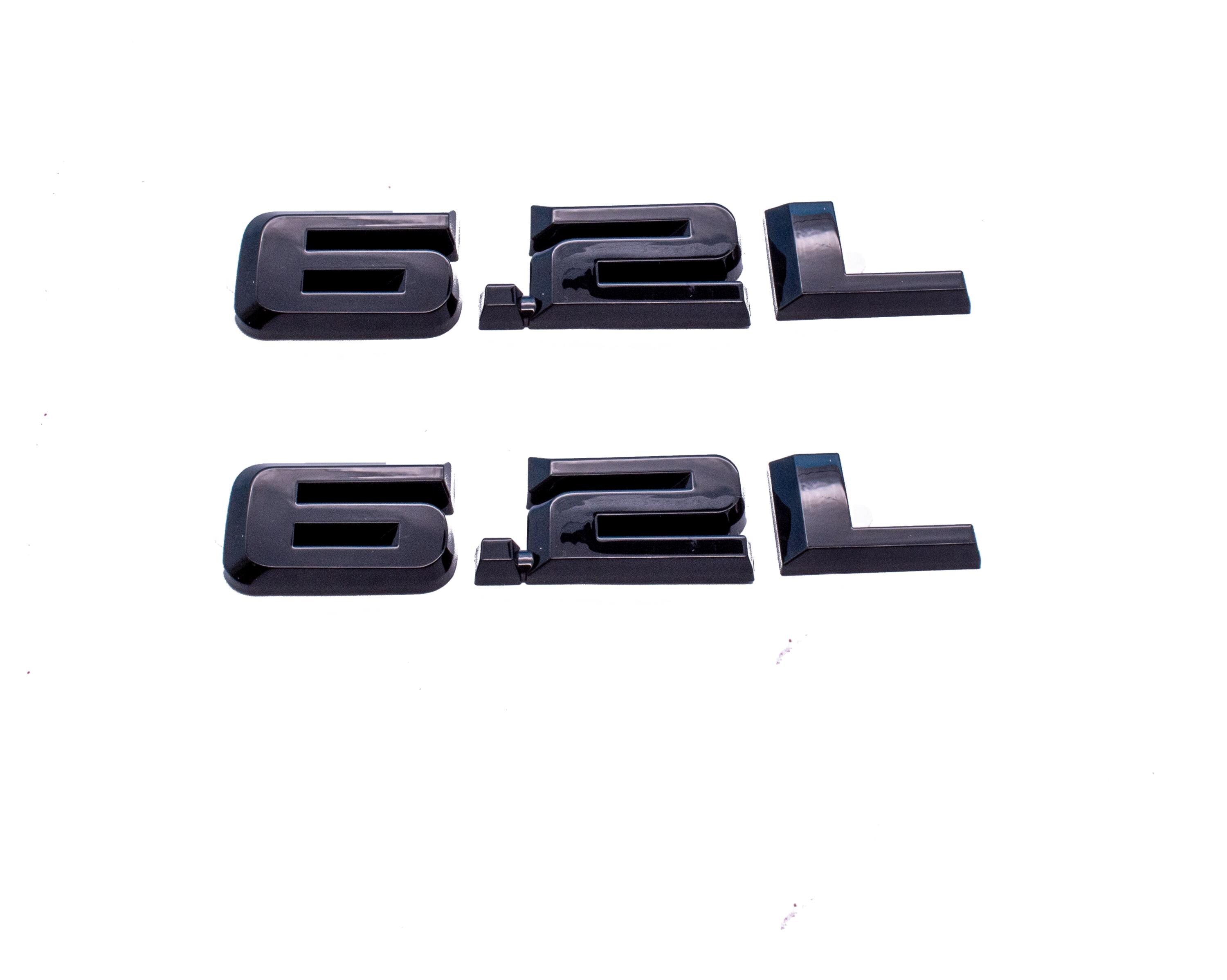 Gloss Black 6.2L overlay Emblems Letter Decals Fit With Chevrolet Silverado 2019-2024 Model