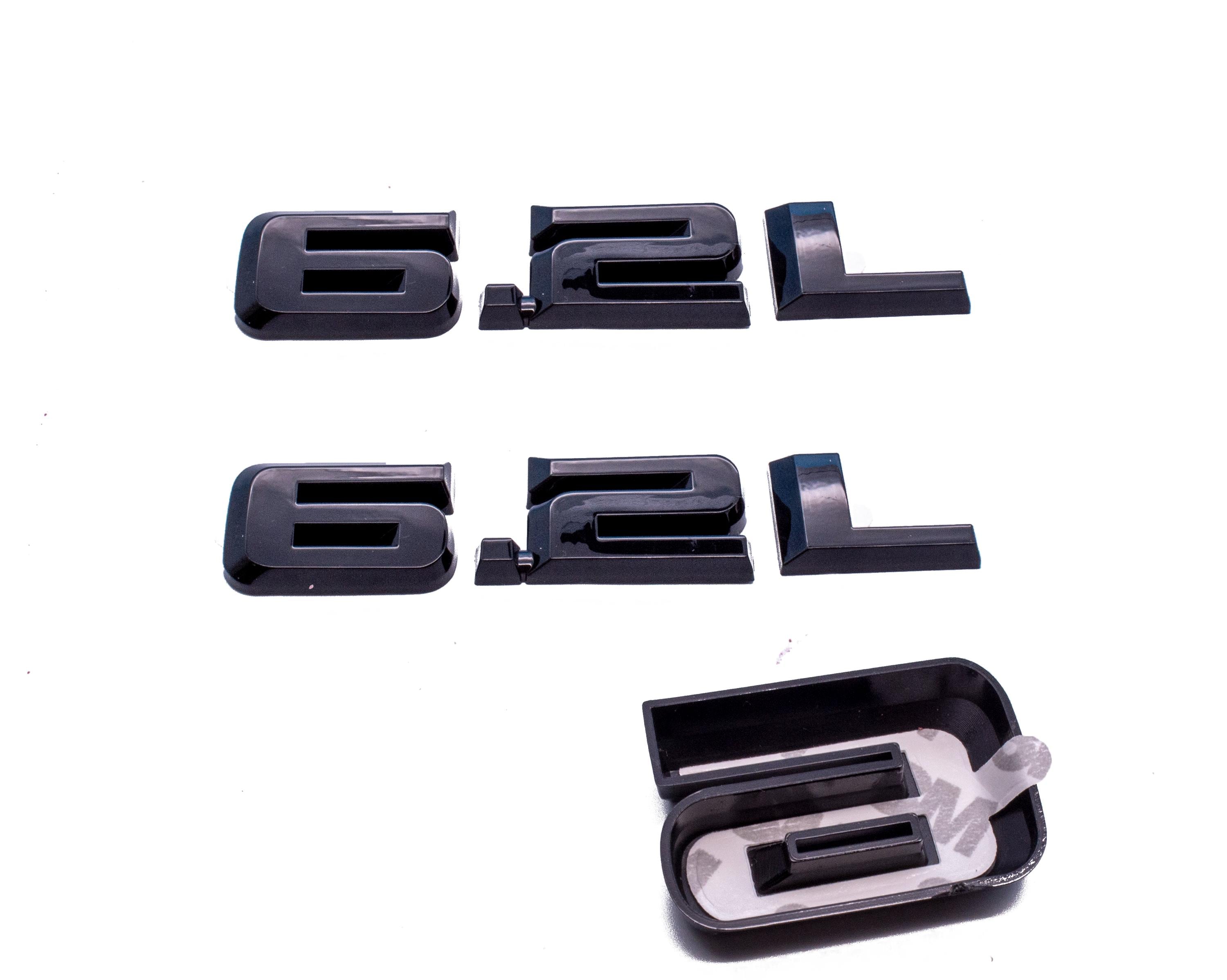 Gloss Black 6.2L overlay Emblems Letter Decals Fit With Chevrolet Silverado 2019-2024 Model