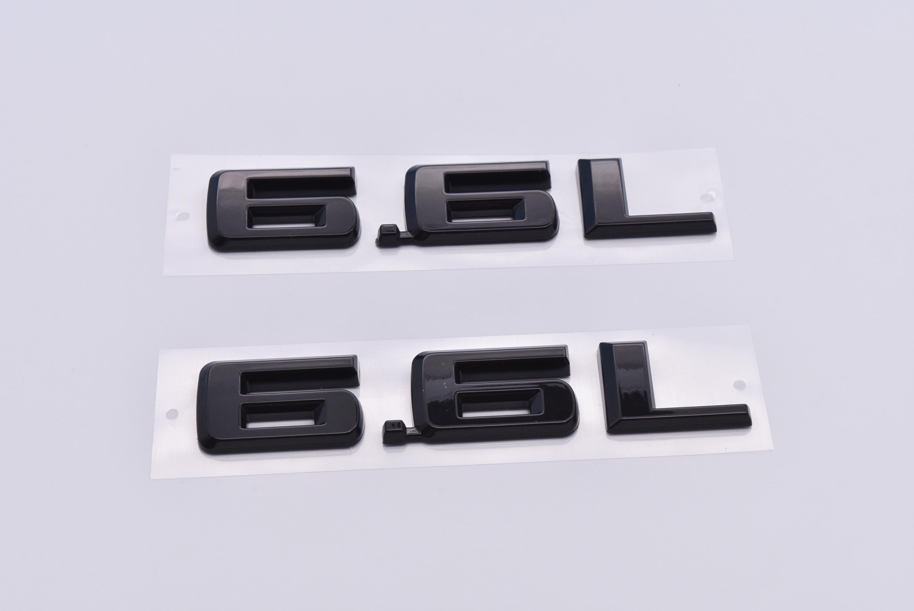 Gloss Black 6.6L Solid Replacement Emblems Letter Decals Badge Fit With Chevrolet Silverado 2019-2024 Model