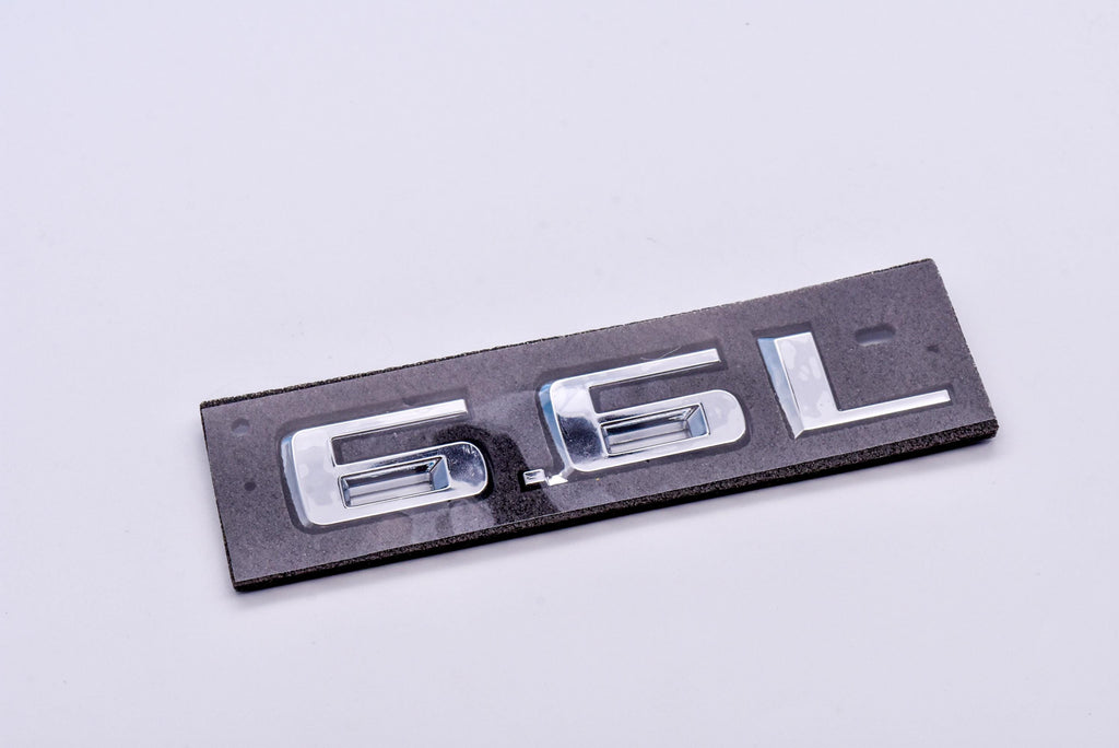 Chrome 6.6L Solid Replacement Emblems Letter Decals Badge Fit With Chevrolet Silverado 2019-2024 Model