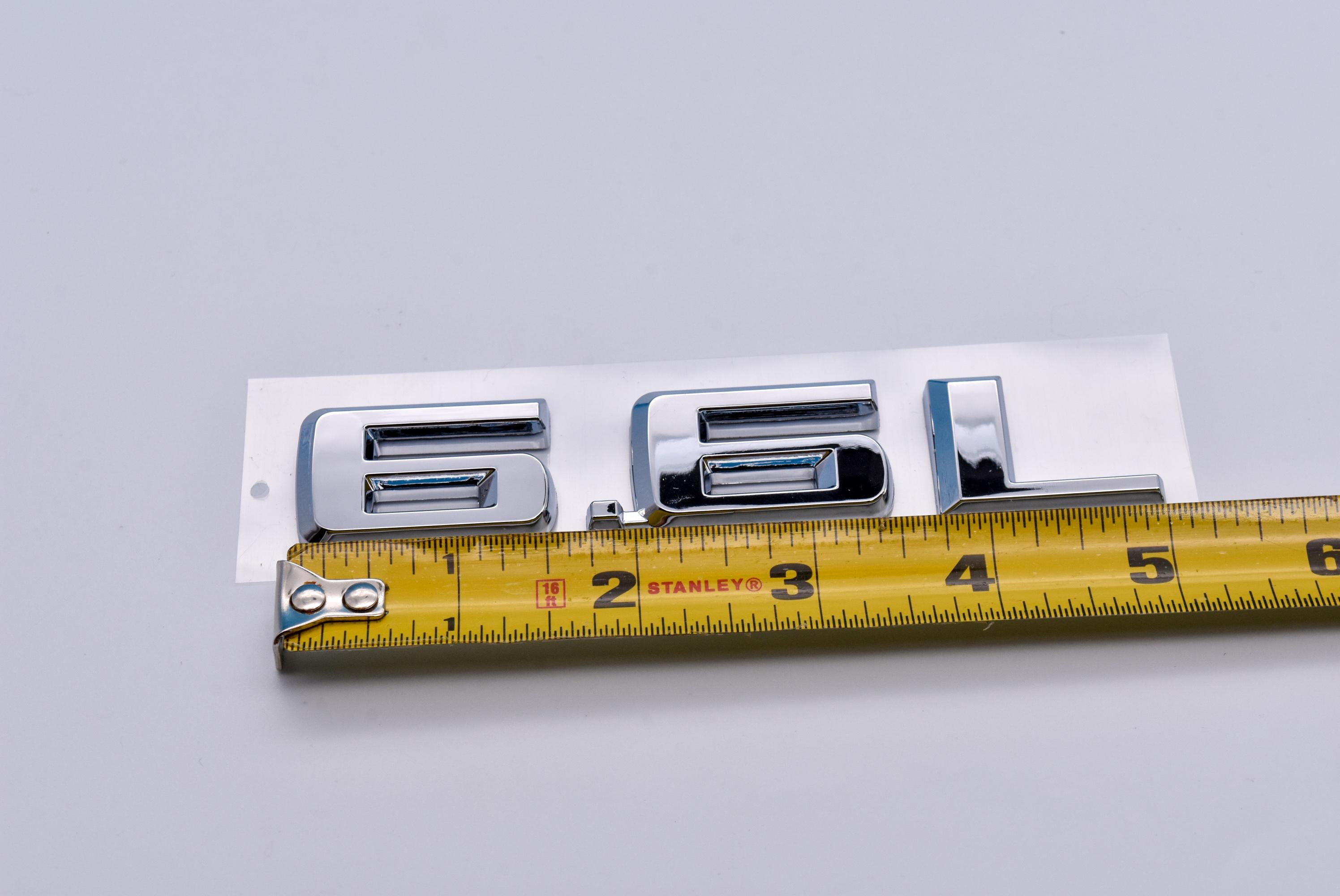 Chrome 6.6L Solid Replacement Emblems Letter Decals Badge Fit With Chevrolet Silverado 2019-2024 Model