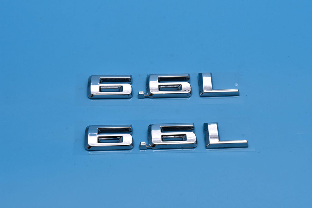 Chrome 6.6L Solid Replacement Emblems Letter Decals Badge Fit With Chevrolet Silverado 2019-2024 Model