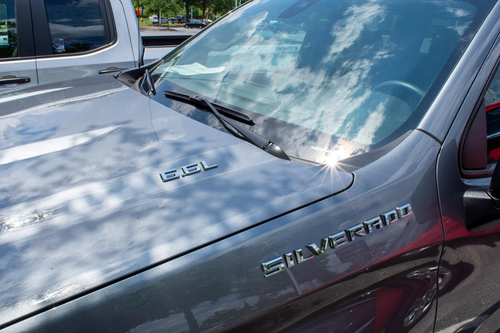 Chrome 6.6L Solid Replacement Emblems Letter Decals Badge Fit With Chevrolet Silverado 2019-2024 Model