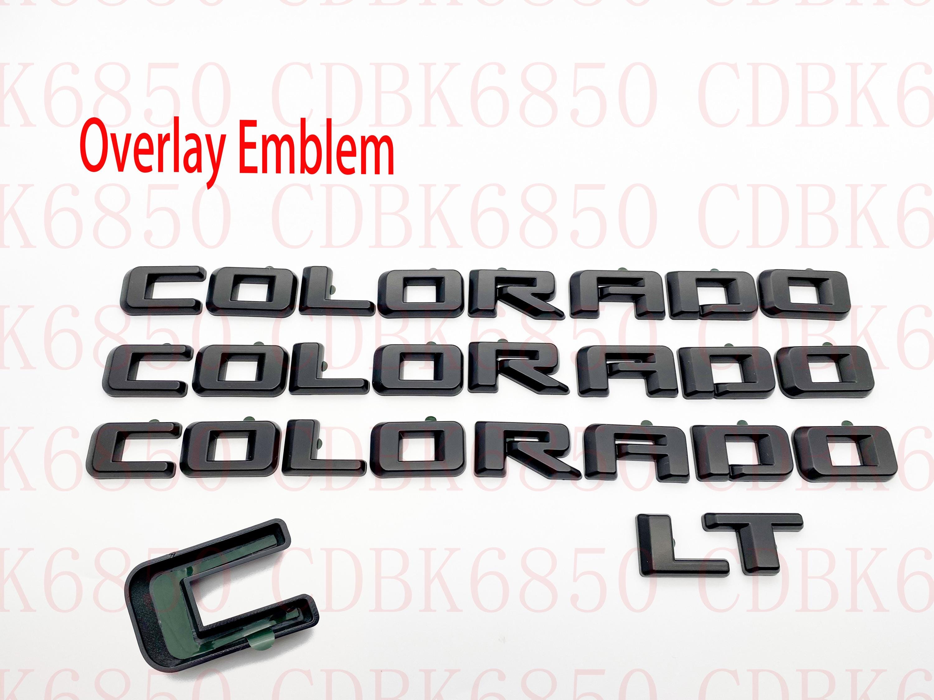 OVERLAY Matte Black Emblems Letters Fits 2023 and up Fit Chevy Colorado Fender & Tailgate Matte Black Badge Logo Emblem Truck