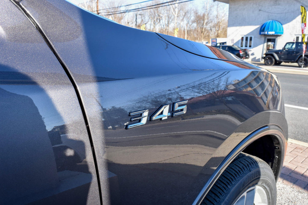 345 Fender Badges Chrome with Black Emblem Angry Aggressive Car Badge | 2 BADGES | 345 3D Fender Badges