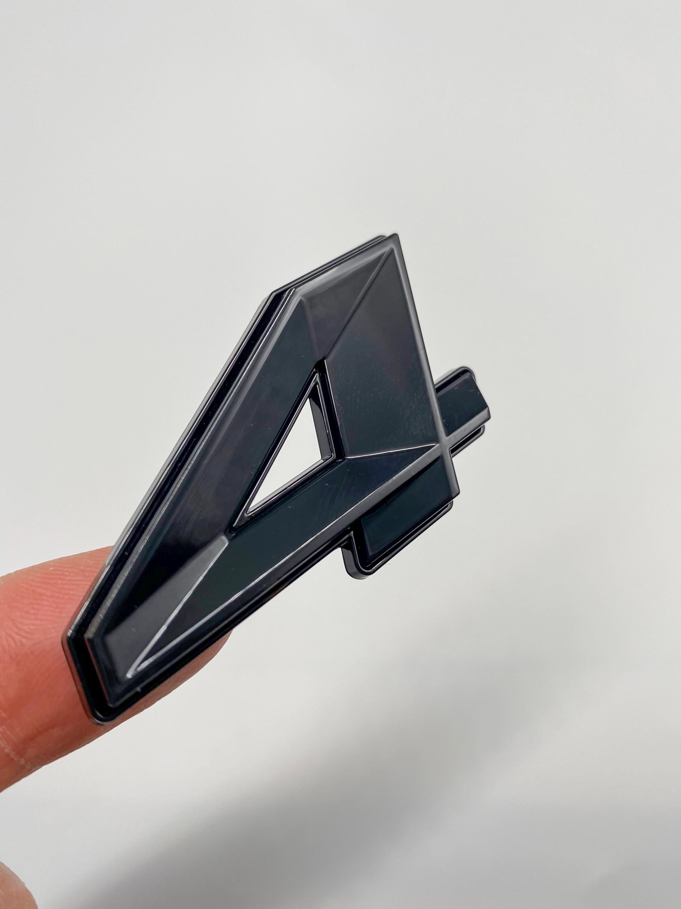 345 Fender Badges Matte Black Emblem Angry Aggressive Car Badge | 2 BADGES | 345 3D Fender Badges