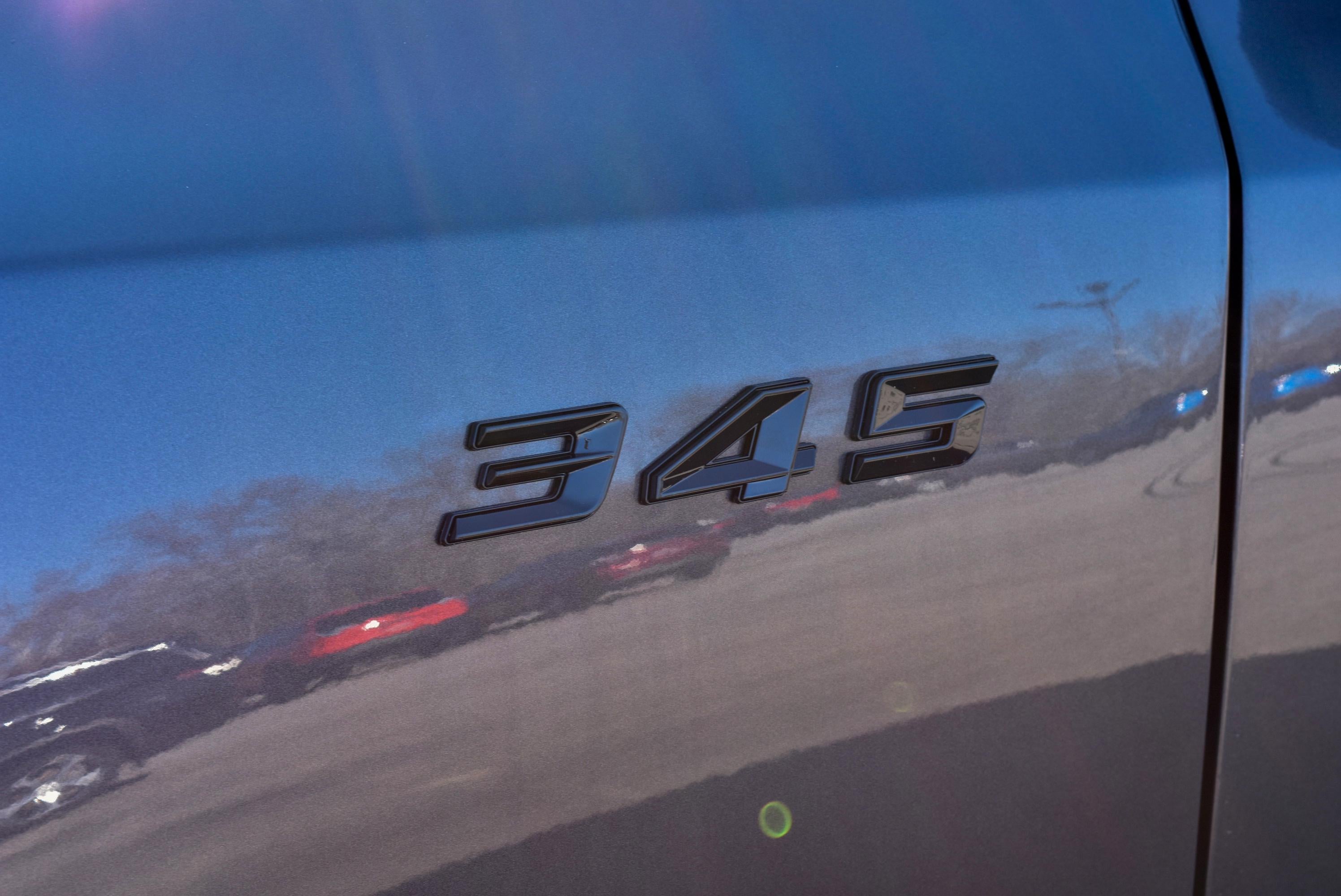 345 Fender Badges Matte Black Emblem Angry Aggressive Car Badge | 2 BADGES | 345 3D Fender Badges