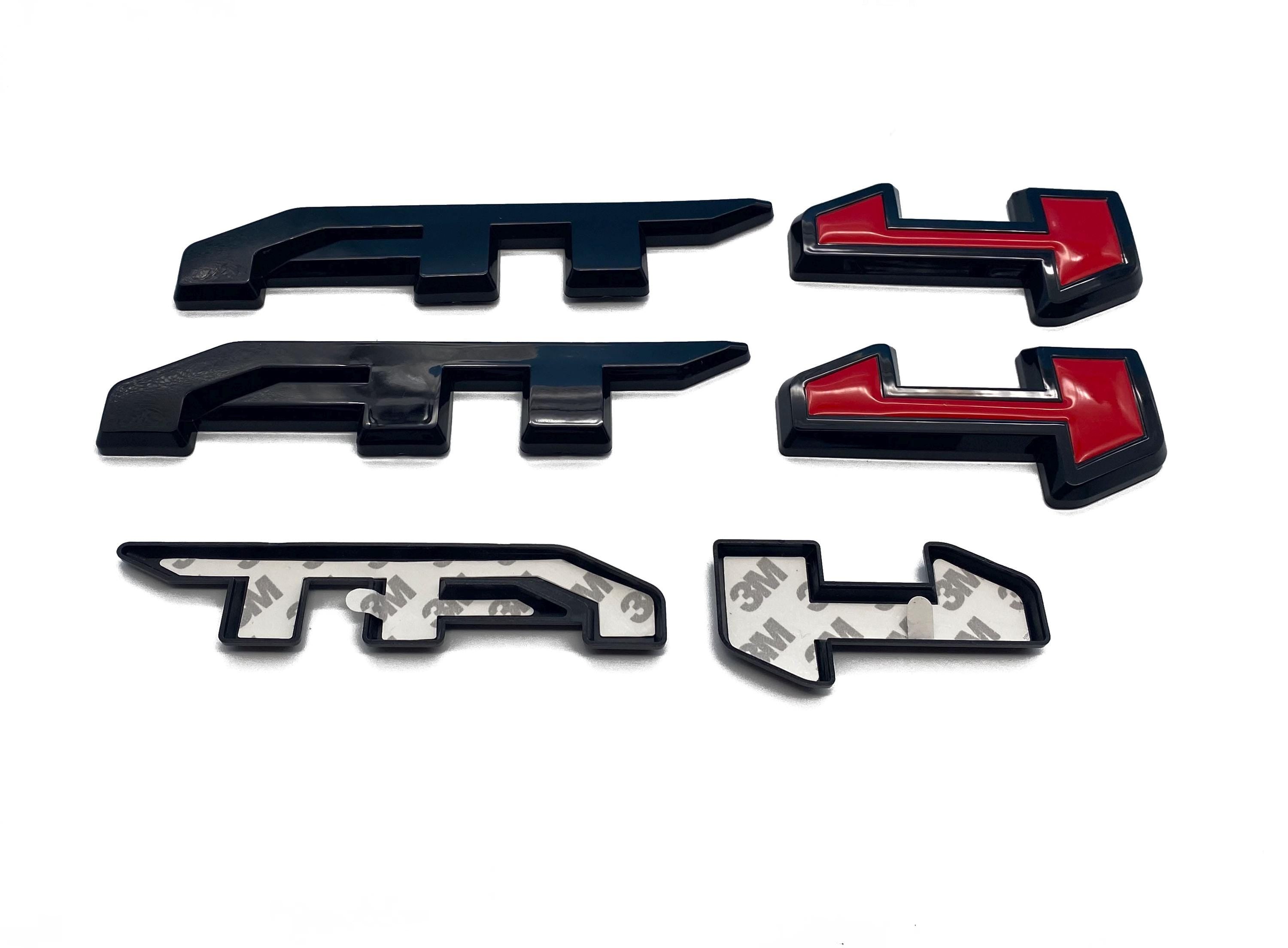 4Pcs Overlay Emblems Kit 2021-2025 Yukon AT4 Letters Emblem 3D Door Rear Nameplate