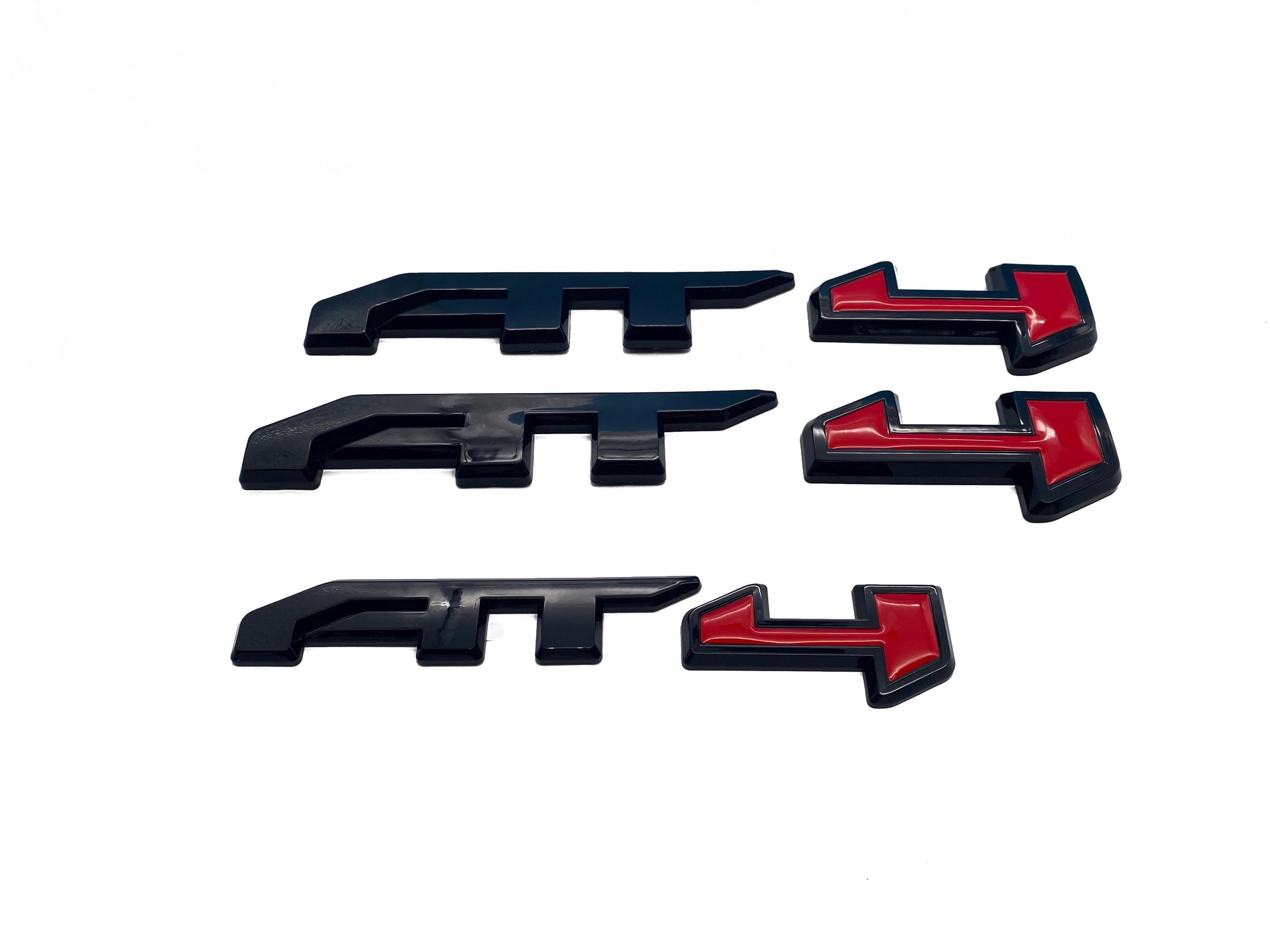 4Pcs Overlay Emblems Kit 2021-2025 Yukon AT4 Letters Emblem 3D Door Rear Nameplate