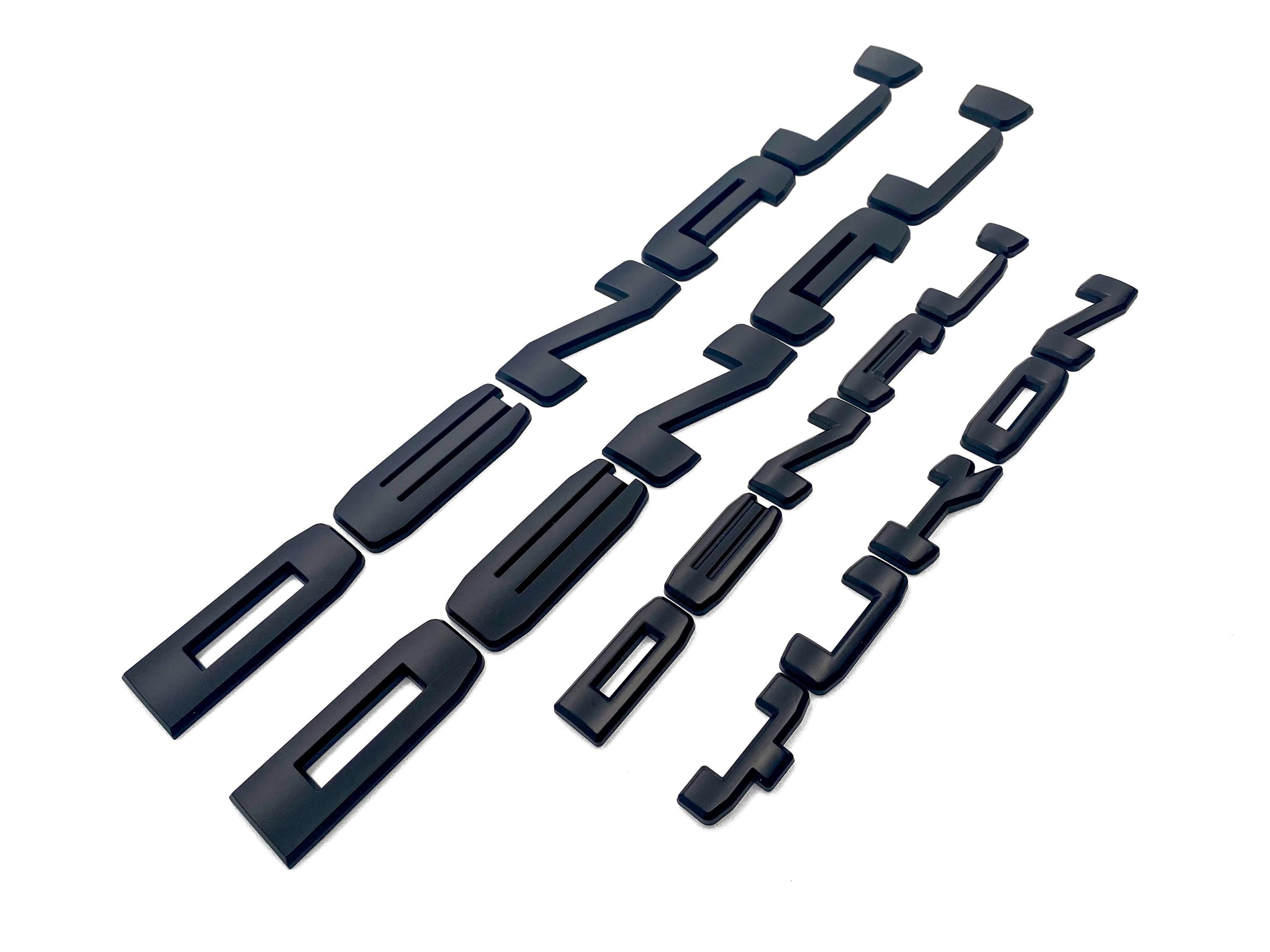 4Pcs Matte Black Overlay Emblems Kit 2021-2024 Yukon Denali Letters Emblem 3D Door Rear Nameplate