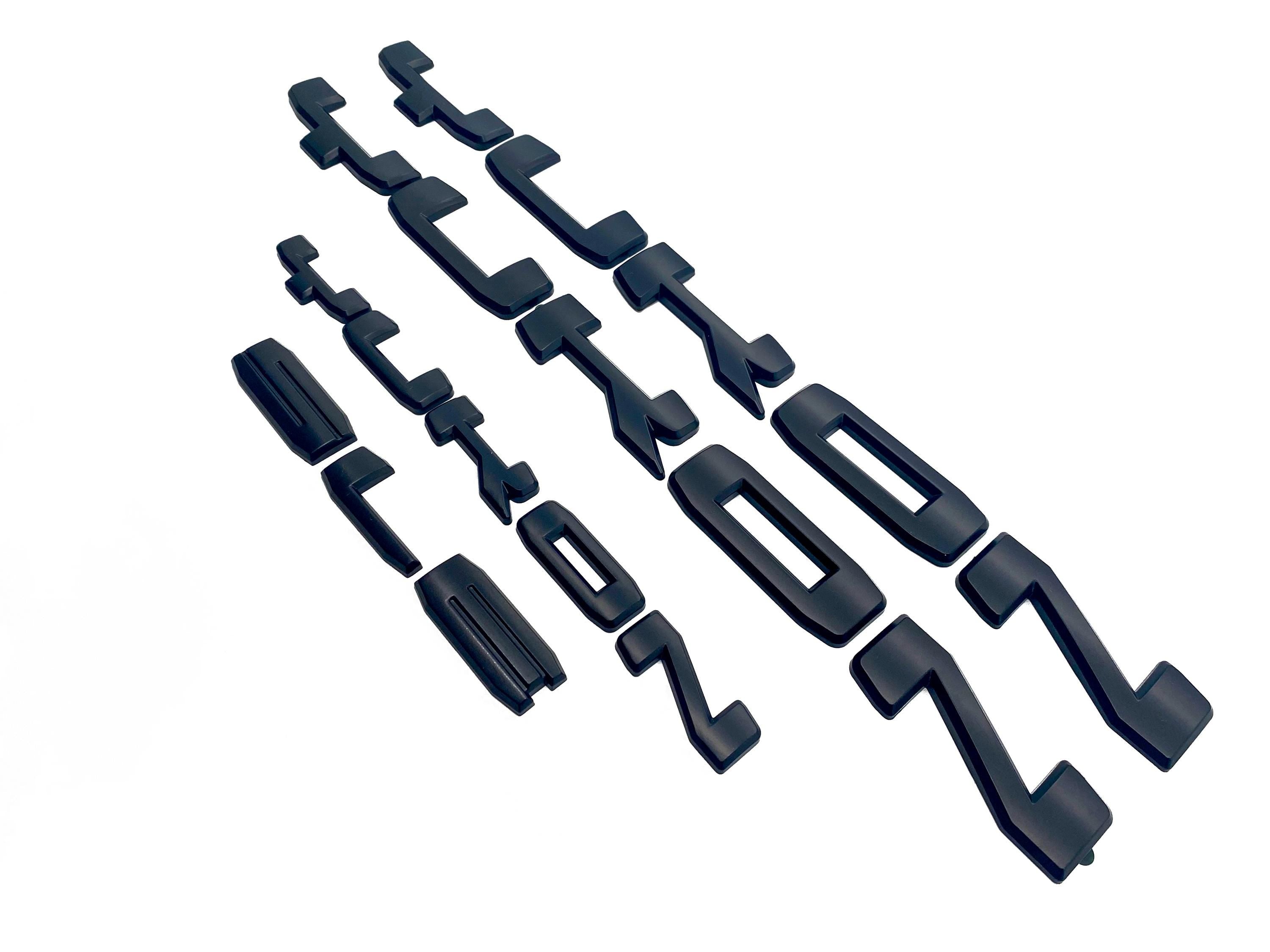 4Pcs Matte Black Overlay Emblems Kit 2021-2025 Yukon SLE Letters Emblem 3D Door Rear Nameplate