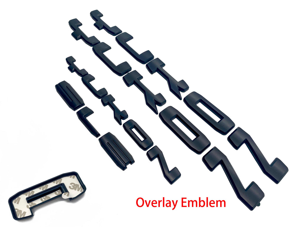 4Pcs Matte Black Overlay Emblems Kit 2021-2025 Yukon SLE Letters Emblem 3D Door Rear Nameplate