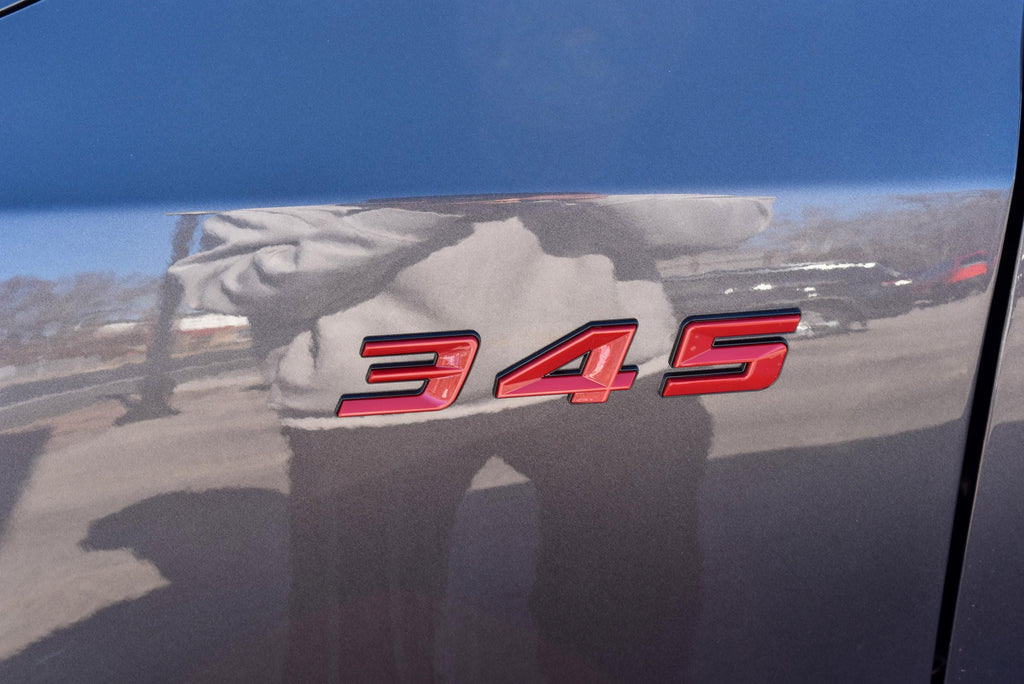 345 Fender Badges  Emblem Angry Aggressive Car Badge | 2 BADGES | 345 3D Fender Badges