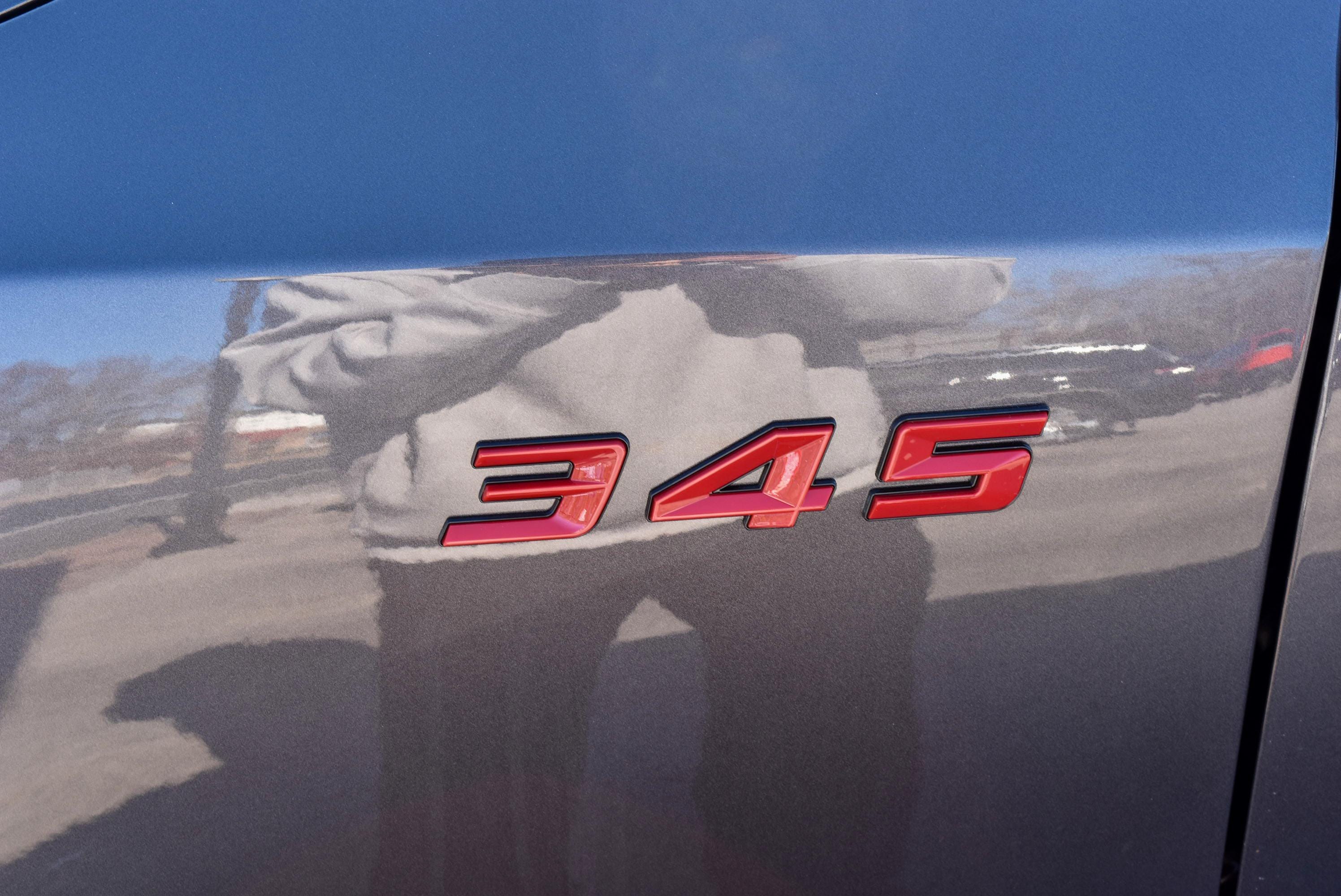 345 Fender Badges  Emblem Angry Aggressive Car Badge | 2 BADGES | 345 3D Fender Badges