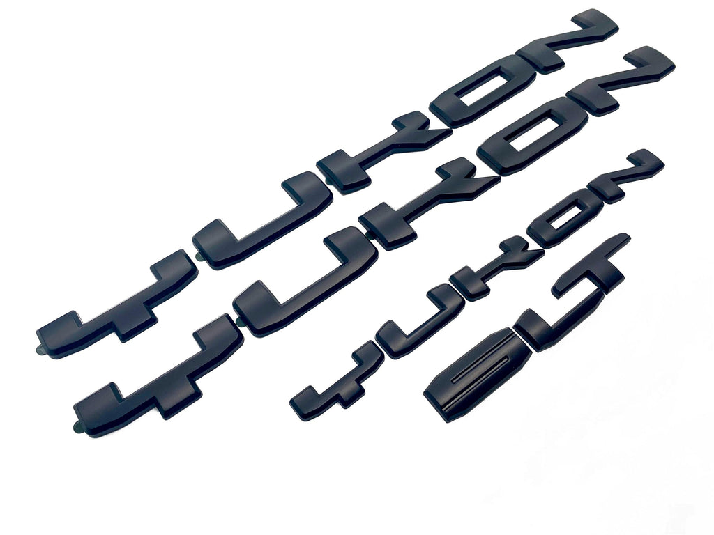 4Pcs Matte Black Overlay Emblems Kit 2021-2025 Yukon SLT Letters Emblem 3D Door Rear Nameplate