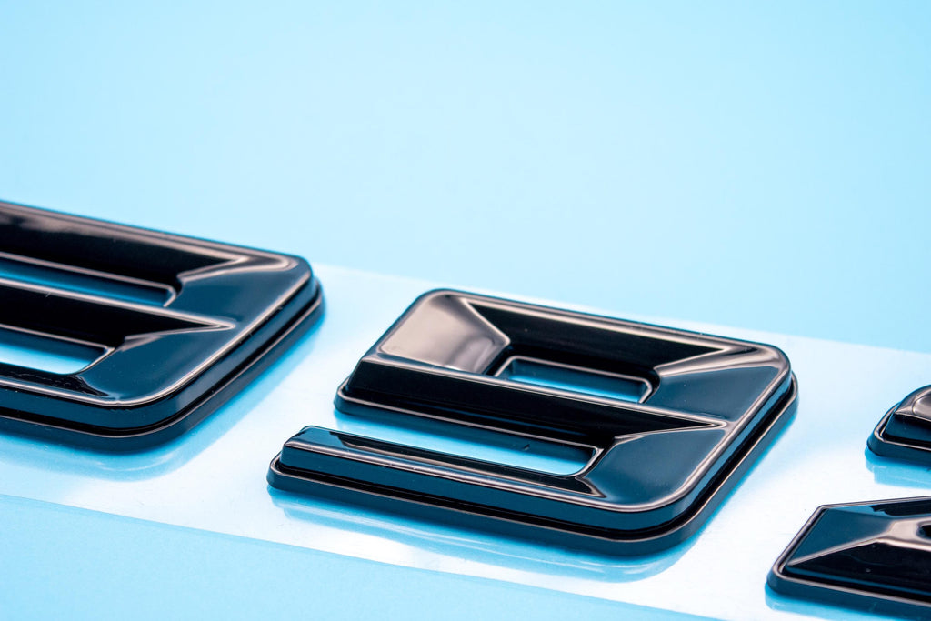 392 Gloss Black Fender Badges  Emblem Angry Aggressive Car Badge | 2 BADGES | 345 3D Fender Badges