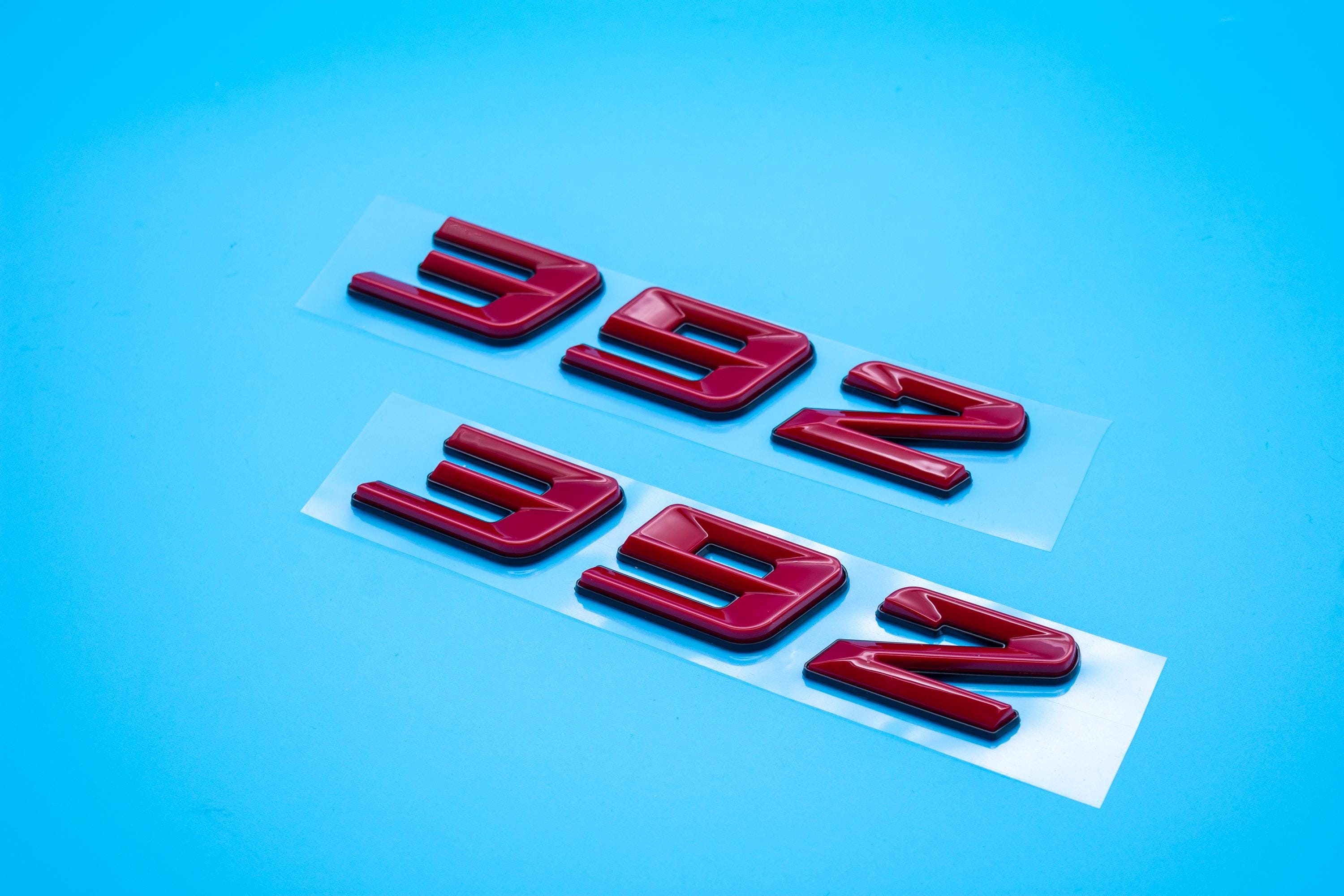 392 Red With Black Fender Badges  Emblem Angry Aggressive Car Badge | 2 BADGES | 345 3D Fender Badges