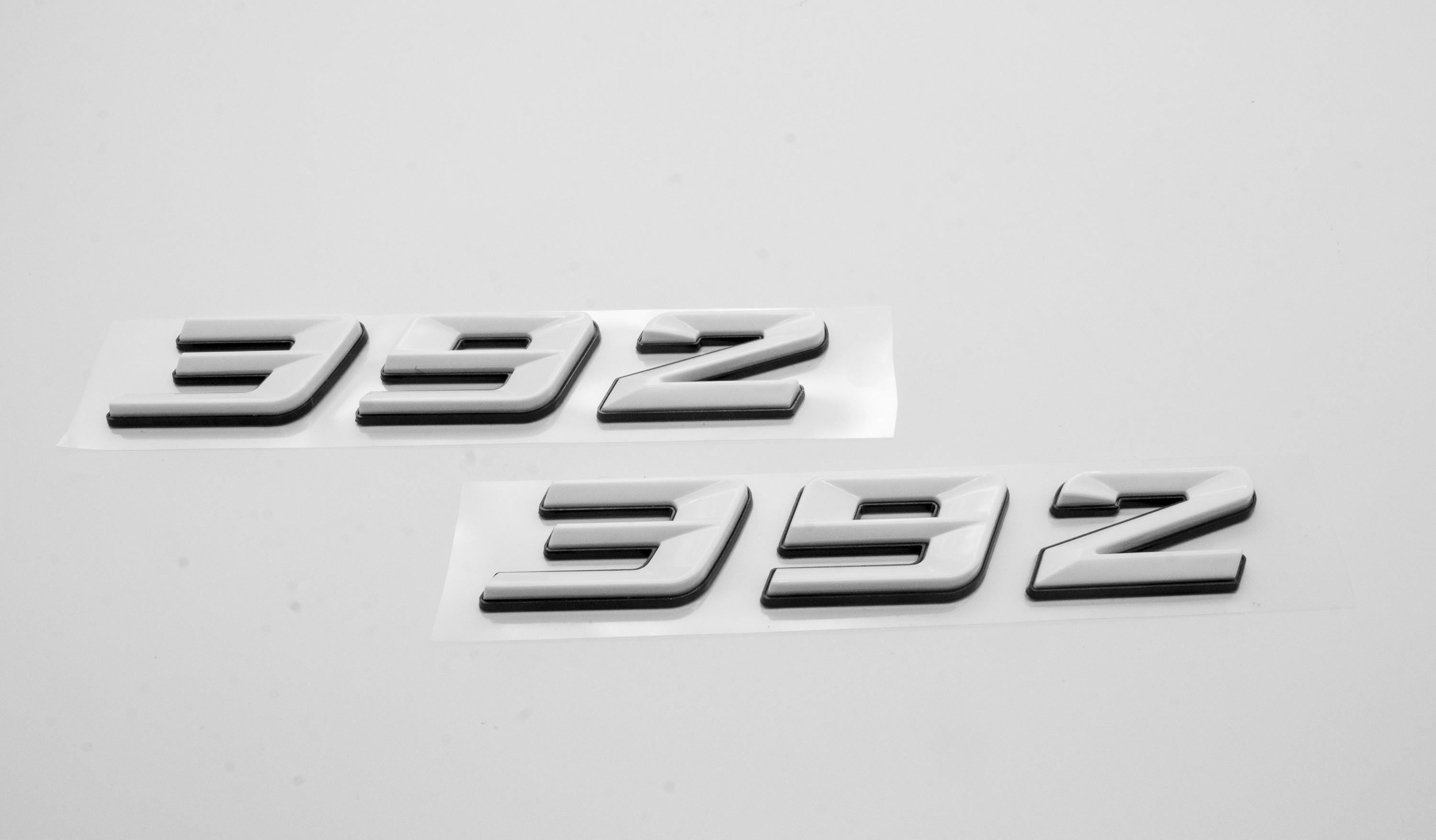 392 White With Black Fender Badges  Emblem Angry Aggressive Car Badge | 2 BADGES | 345 3D Fender Badges